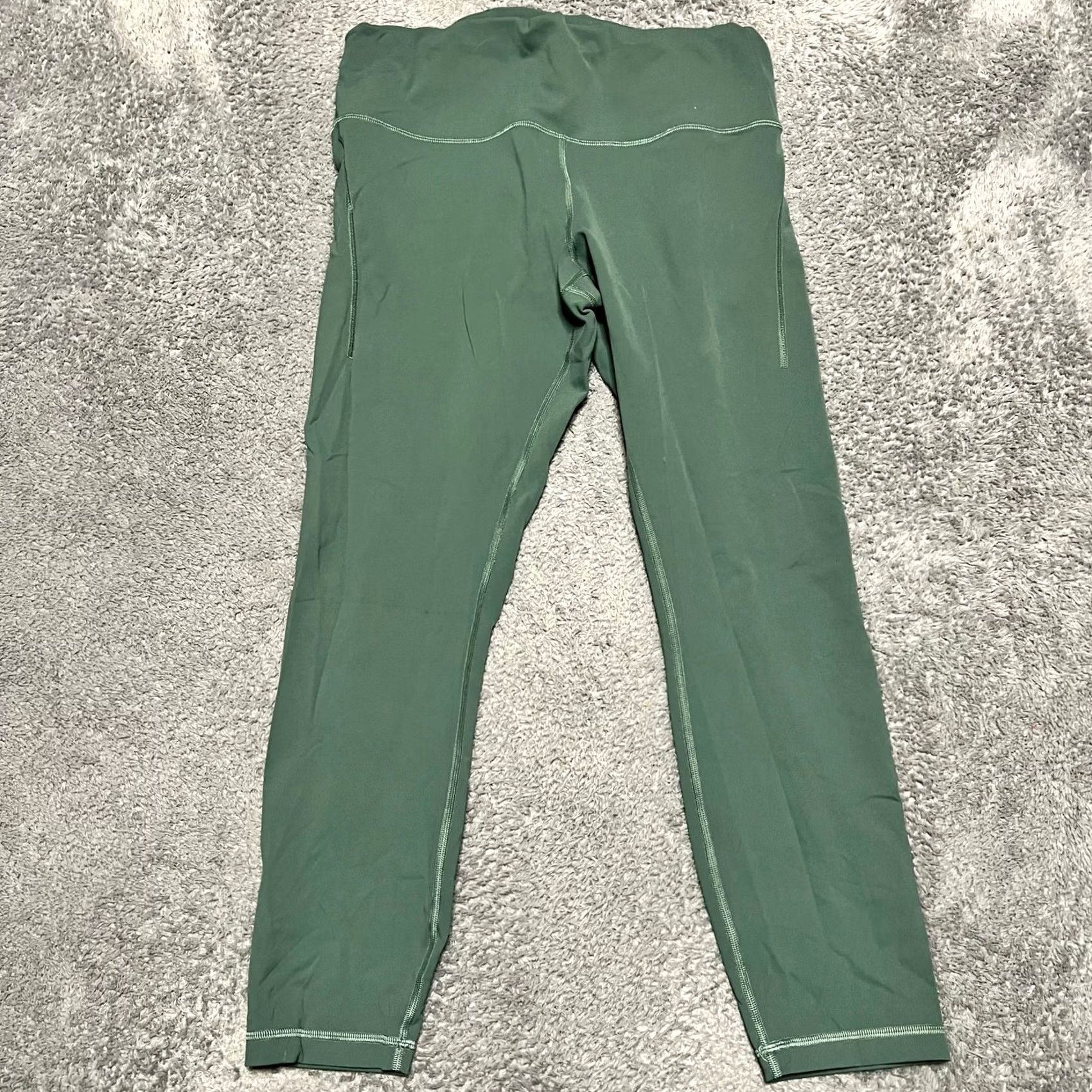 Lululemon VINTAGE Lululemon Leggings Womens 14 Wunder Train High Rise Pockets 25" Green W5EPSS Size 36" / US 14 / IT 50 - 2 Thumbnail