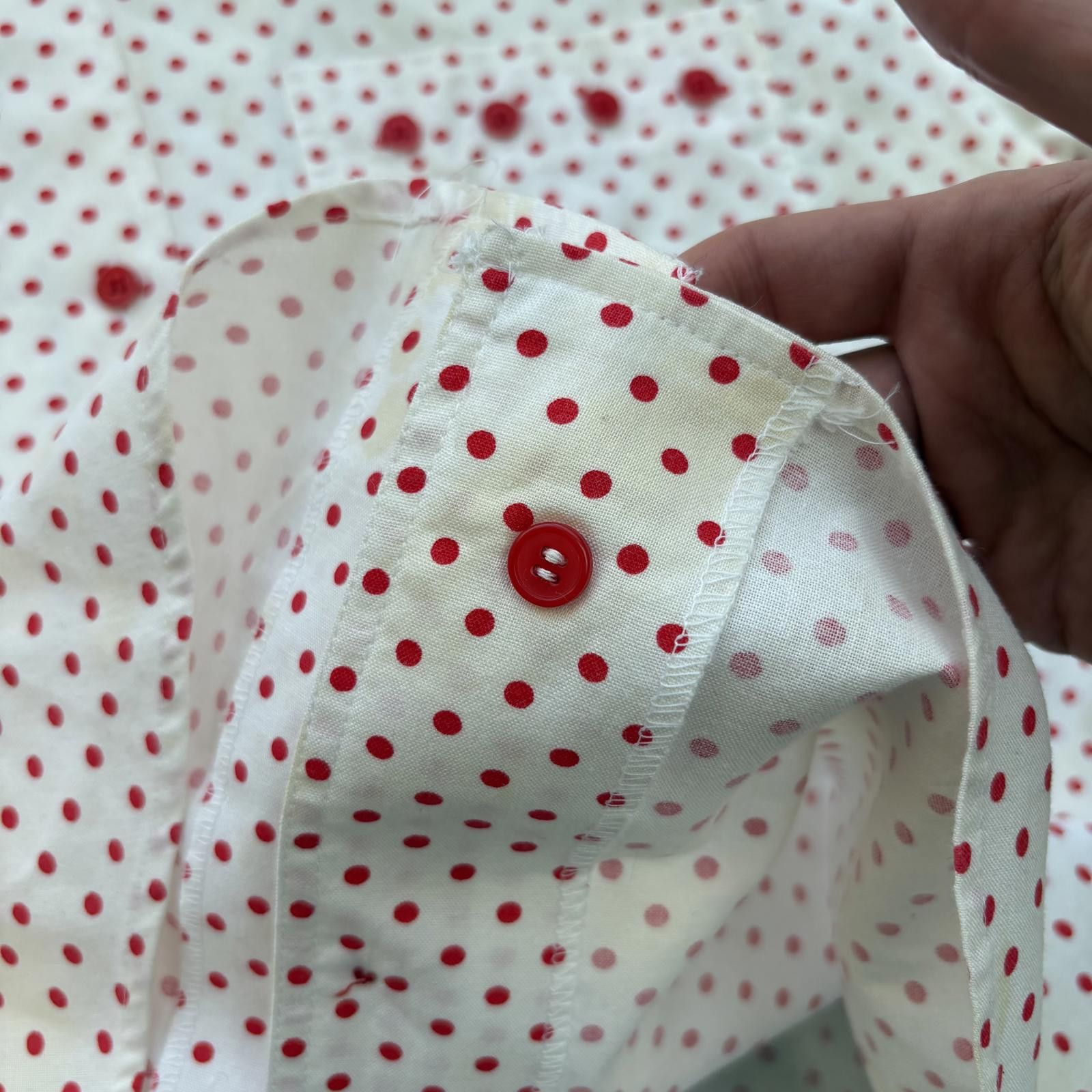 Vintage Vintage 60s Unique Polka Dot Loop Collar Button Up Shirt Size US L / EU 52-54 / 3 - 7 Thumbnail