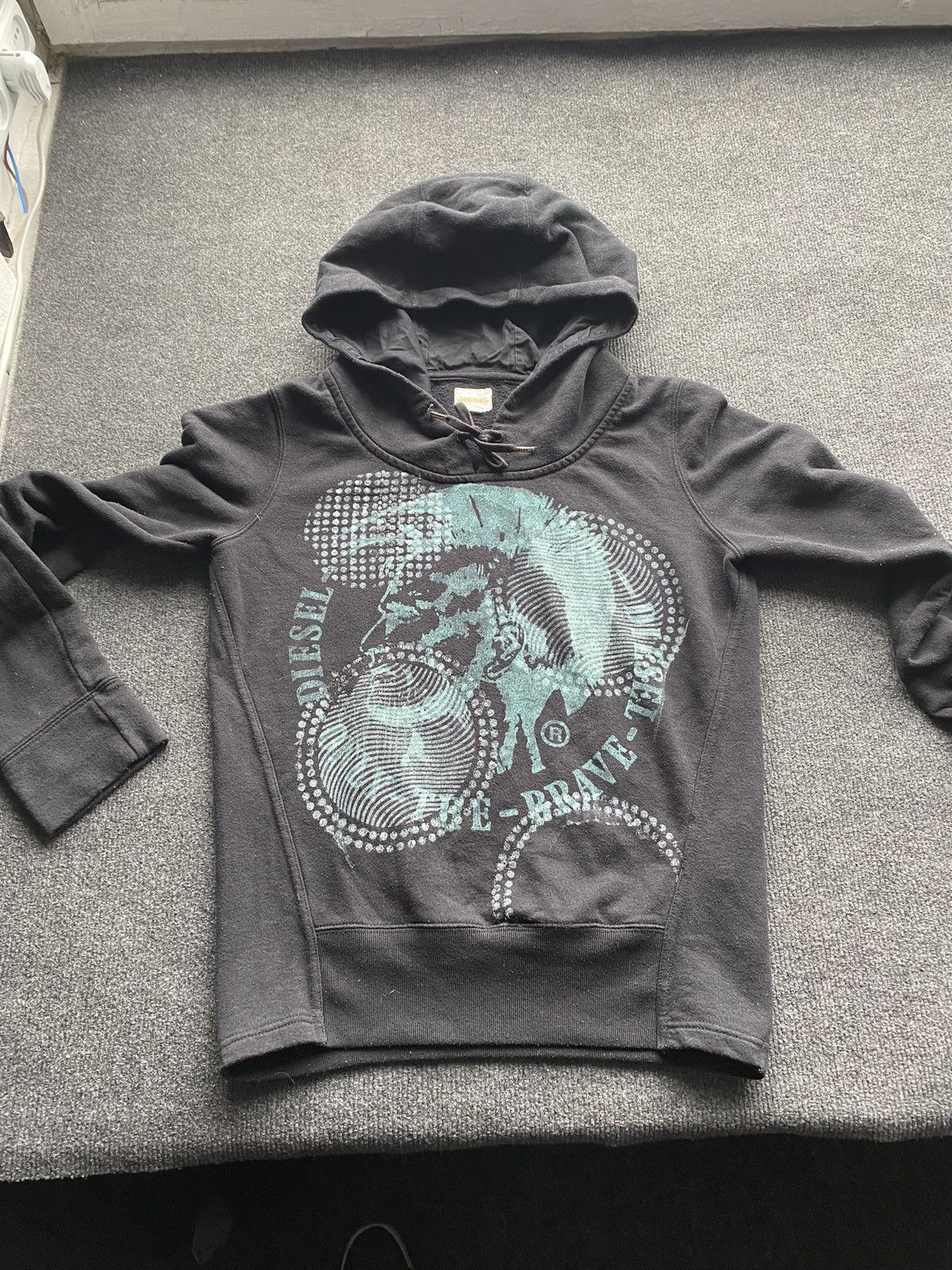 Diesel 🔥Opium Punk Diesel Head Logo black faded wom hoodie m rare Size M / US 6-8 / IT 42-44 - 3 Thumbnail