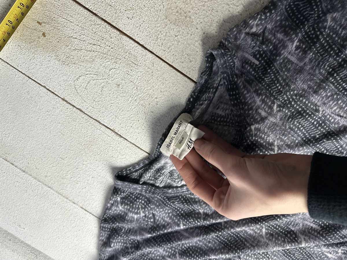 H&M × Isabel Marant 🚨Isabel Marant Striped Distress Ripped Fuzzy tee OPIUM Size XS / US 0-2 / IT 36-38 - 3 Thumbnail