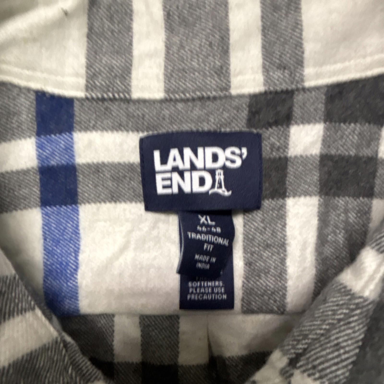 Lands' End Lands' End Plaid Flannel Shirt XL Traditional Fit Men Size US XL / EU 56 / 4 - 4 Thumbnail