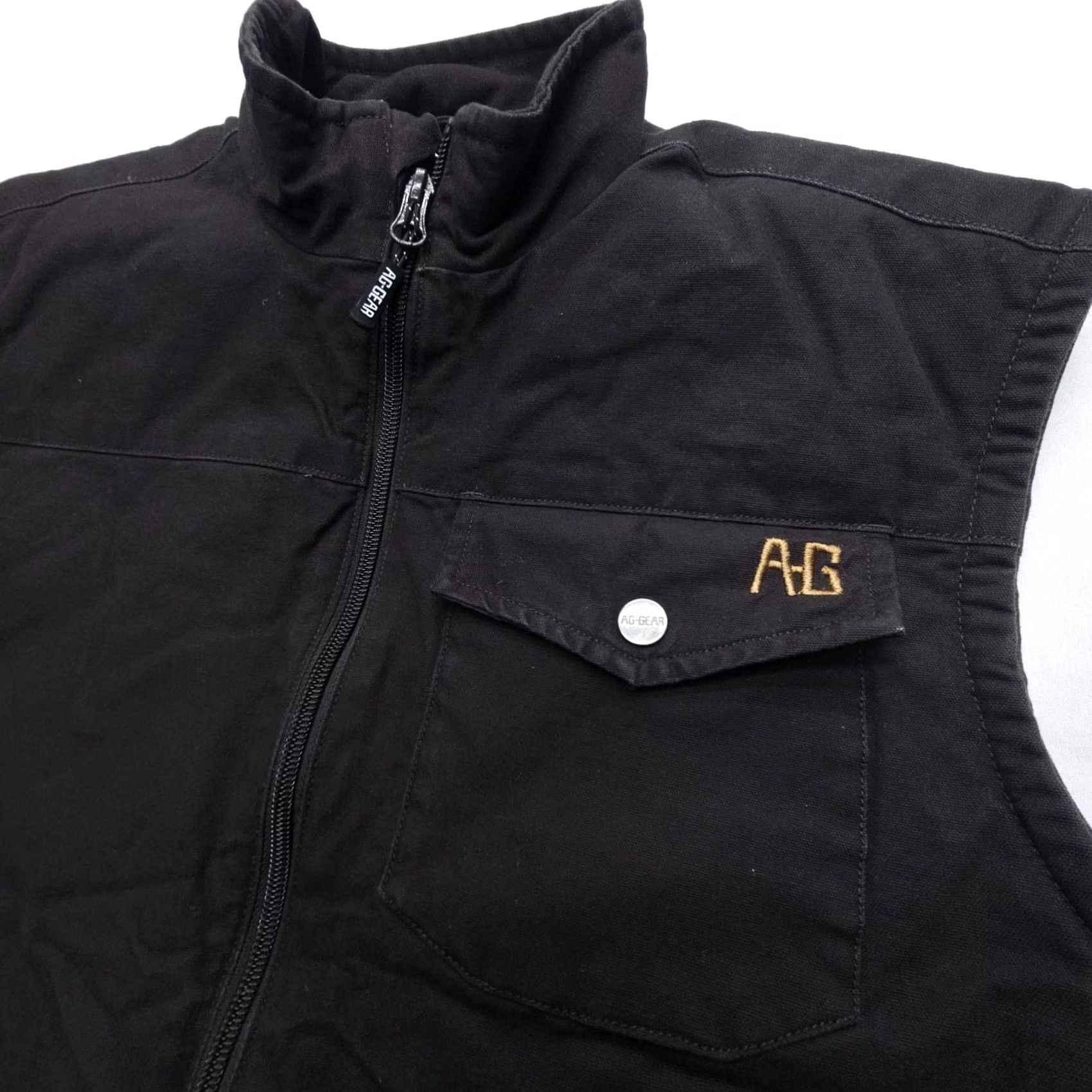 La Gear AG Gear Winston Vest Mens Small Black Full Zip Chore Farm Canvas Workwear Ranch Shirt Size US S / EU 44-46 / 1 - 4 Thumbnail