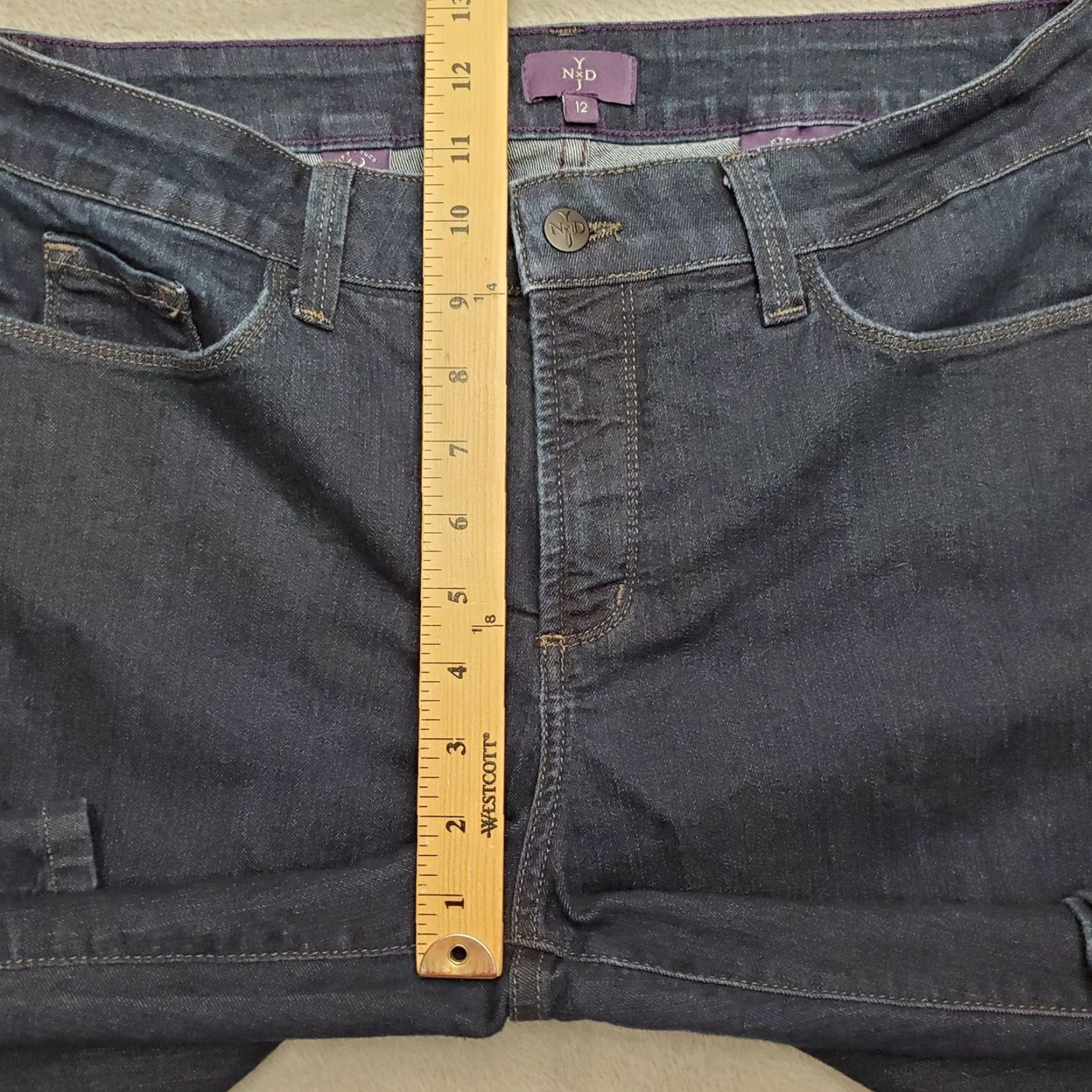 Vintage NYJD Jeans Womens 30x32 Blue Straight Leg Stretch Embroidered Pocket 5-Pocket Denim Cotton Blend Jeans Size 12 90s Womens Size 34" / US 12 / IT 48 - 5 Thumbnail