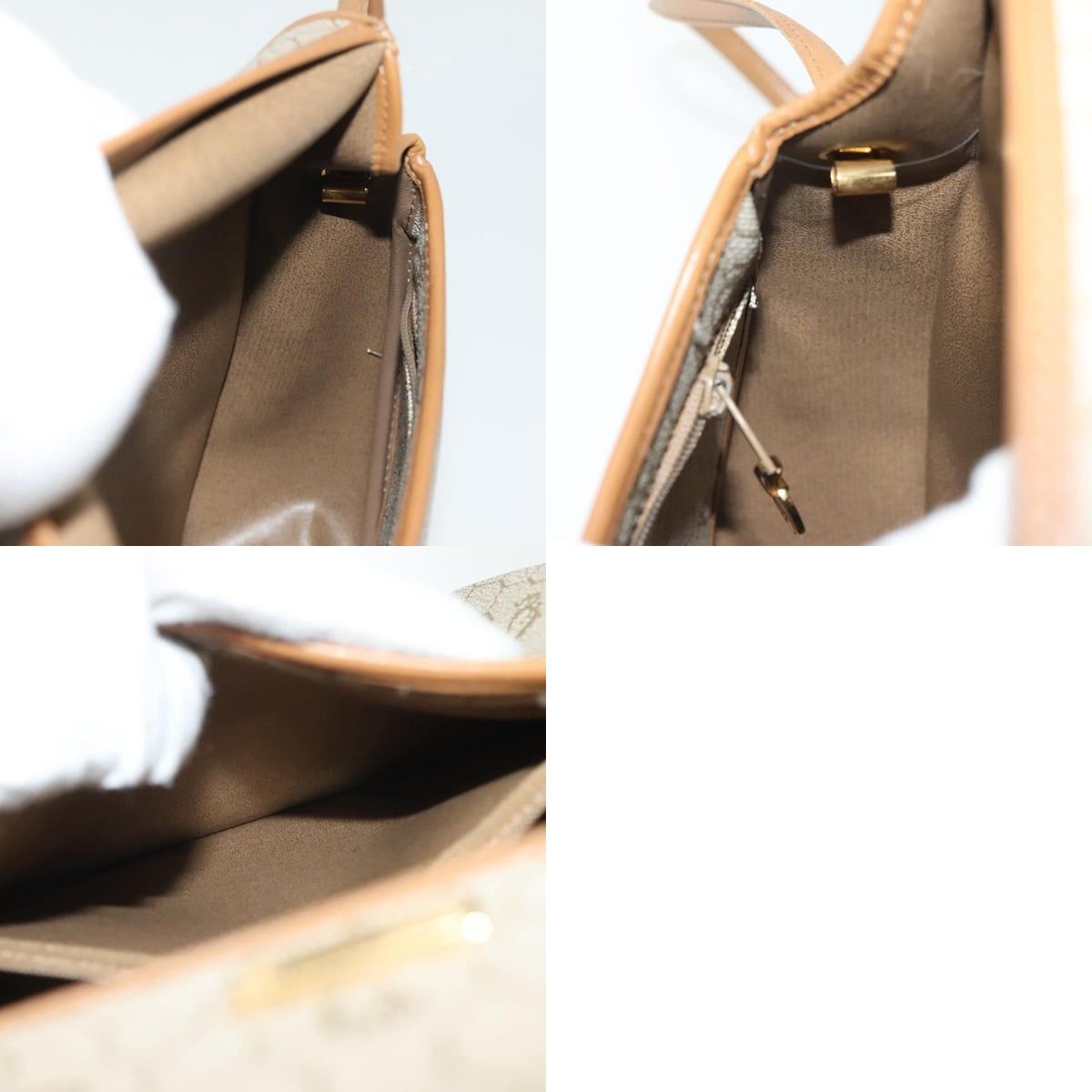 Dior DIOR Honeycomb Canvas Shoulder Bag Pvc Beige Gold Size ONE SIZE - 12 Thumbnail