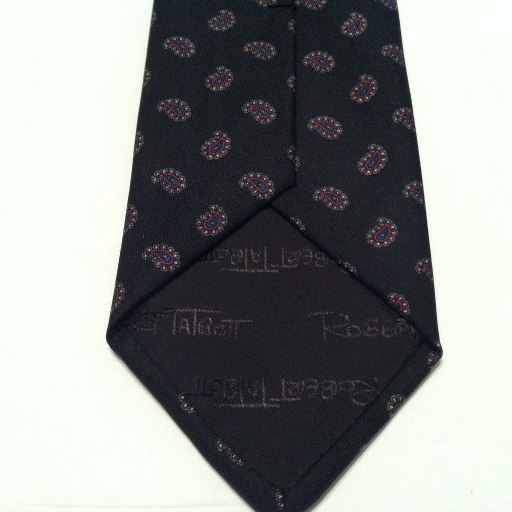 Robert Talbott ROBERT TALBOTT MENS NEW BLACK SILK TIE WIDTH: 3 1/8" Size ONE SIZE - 3 Thumbnail