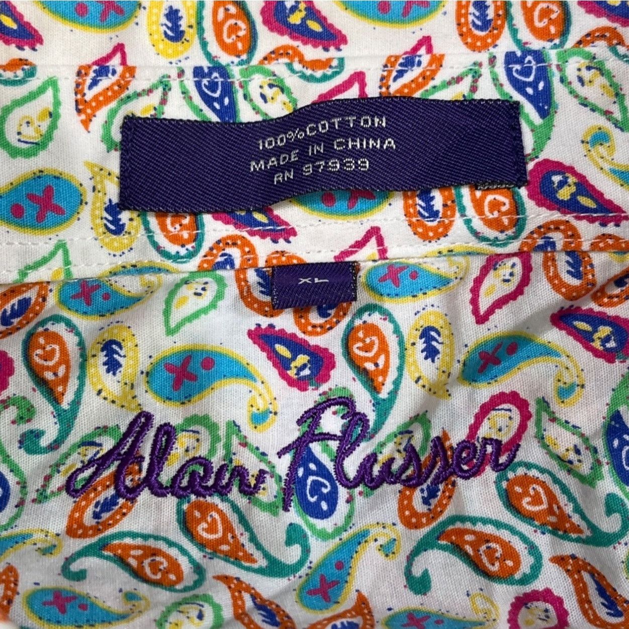 Alan Flusser Alan Flusser Men's White/Multi. Paisley Shirt/Button Up Sz X Size US XL / EU 56 / 4 - 5 Thumbnail