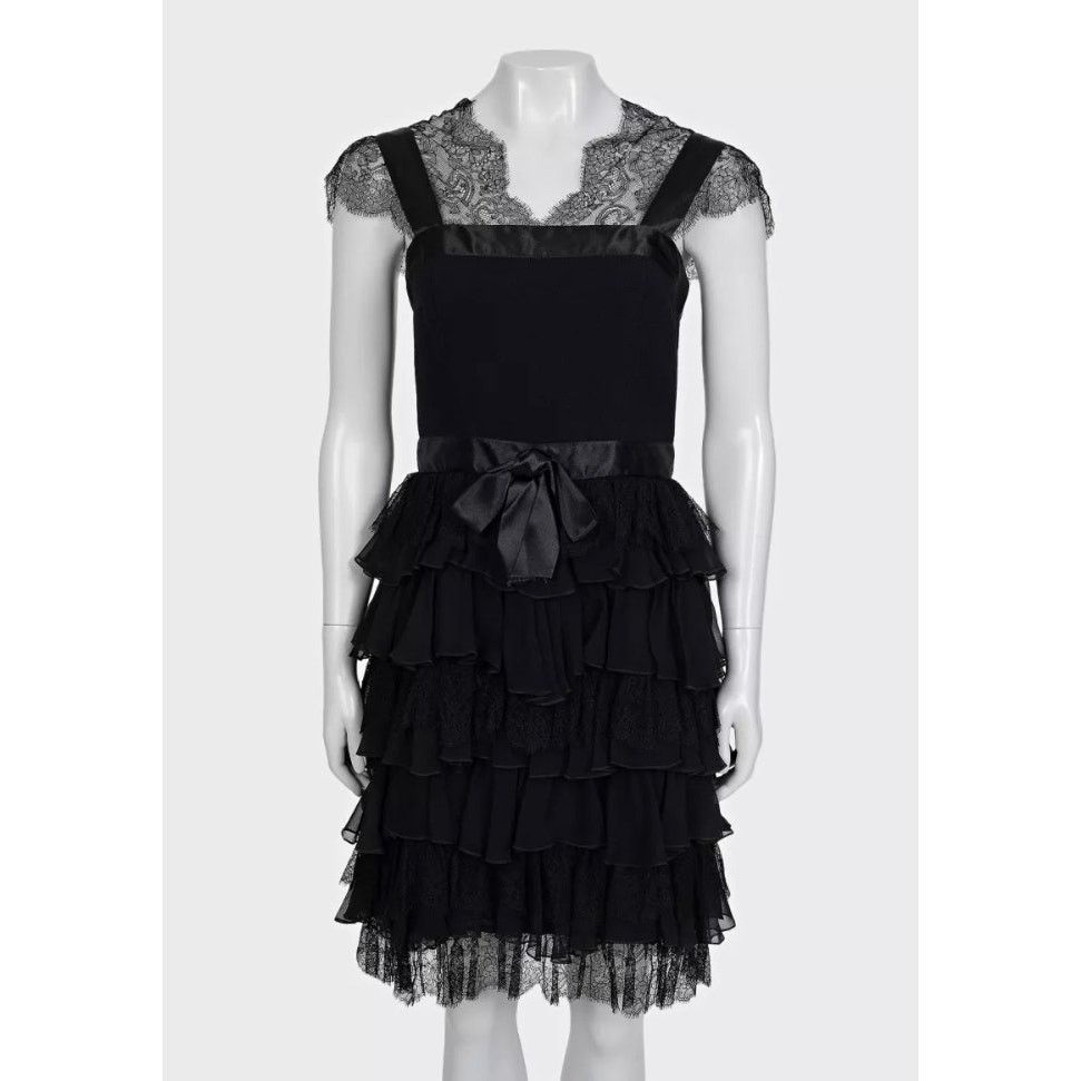 Oscar De La Renta Oscar de la Renta Black Lace Fitted Dress - UK6/XS, Size XS / US 0-2 / IT 36-38 - 1 Thumbnail