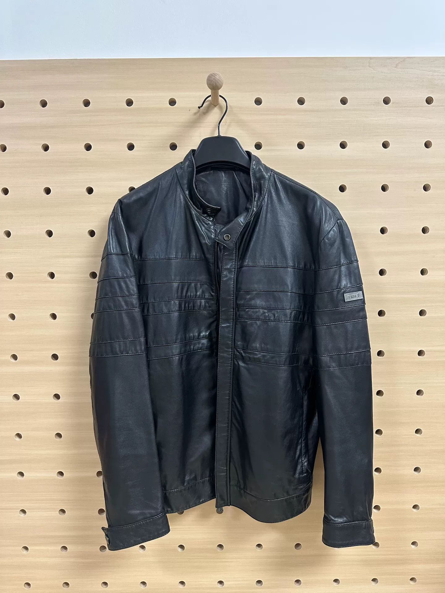 Trussardi Trussardi Black Leather Jacket for Men Size US M / EU 48-50 / 2 - 1 Thumbnail