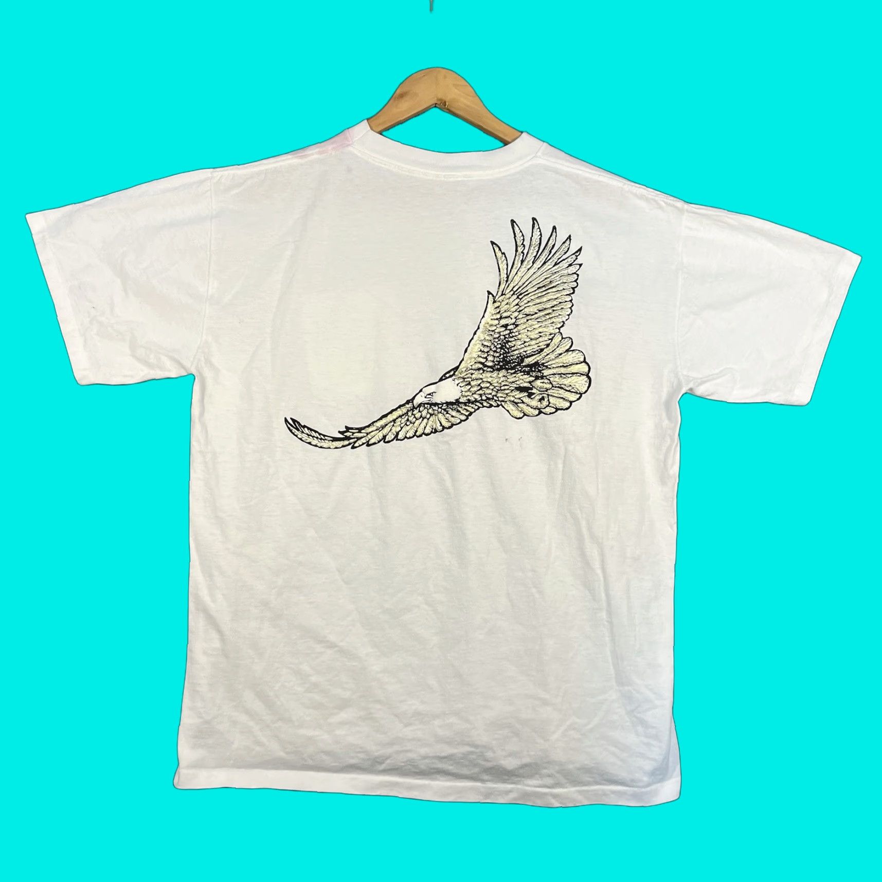 Vintage VINTAGE Winston Eagle Graphic Promo Pocket T-Shirt XL White Mens 90s Size US XL / EU 56 / 4 - 1 Thumbnail