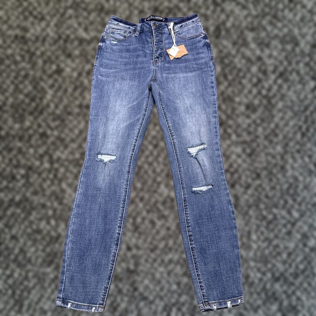 Vintage Vanilla Star High Rise Skinny Jeans Womens Juniors 3 Stretch Distressed New Size 26" / US 2 / IT 38 - 1 Thumbnail