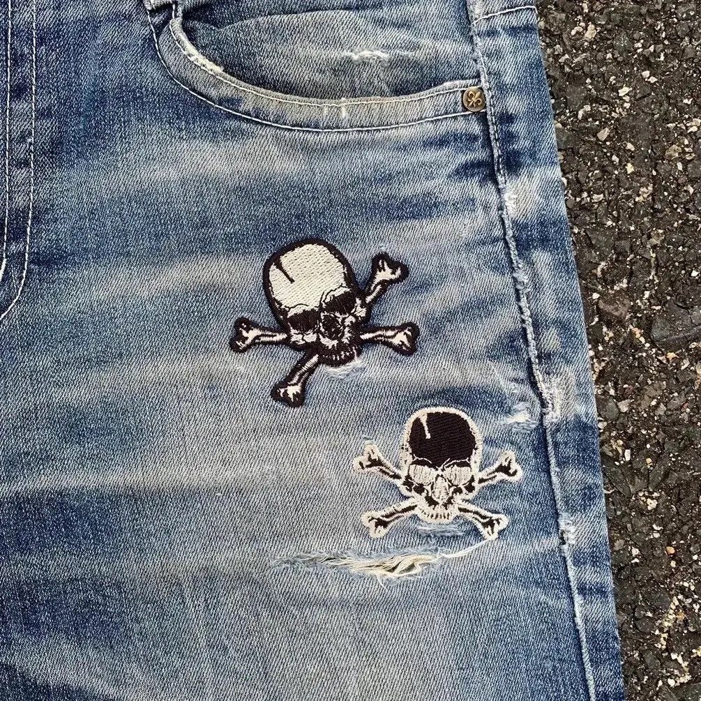 Tornado Mart SUN FADED SKULLS DISTRESSED DENIM TROUSERS BE AMBITION JEANS Size US 32 / EU 48 - 9 Thumbnail