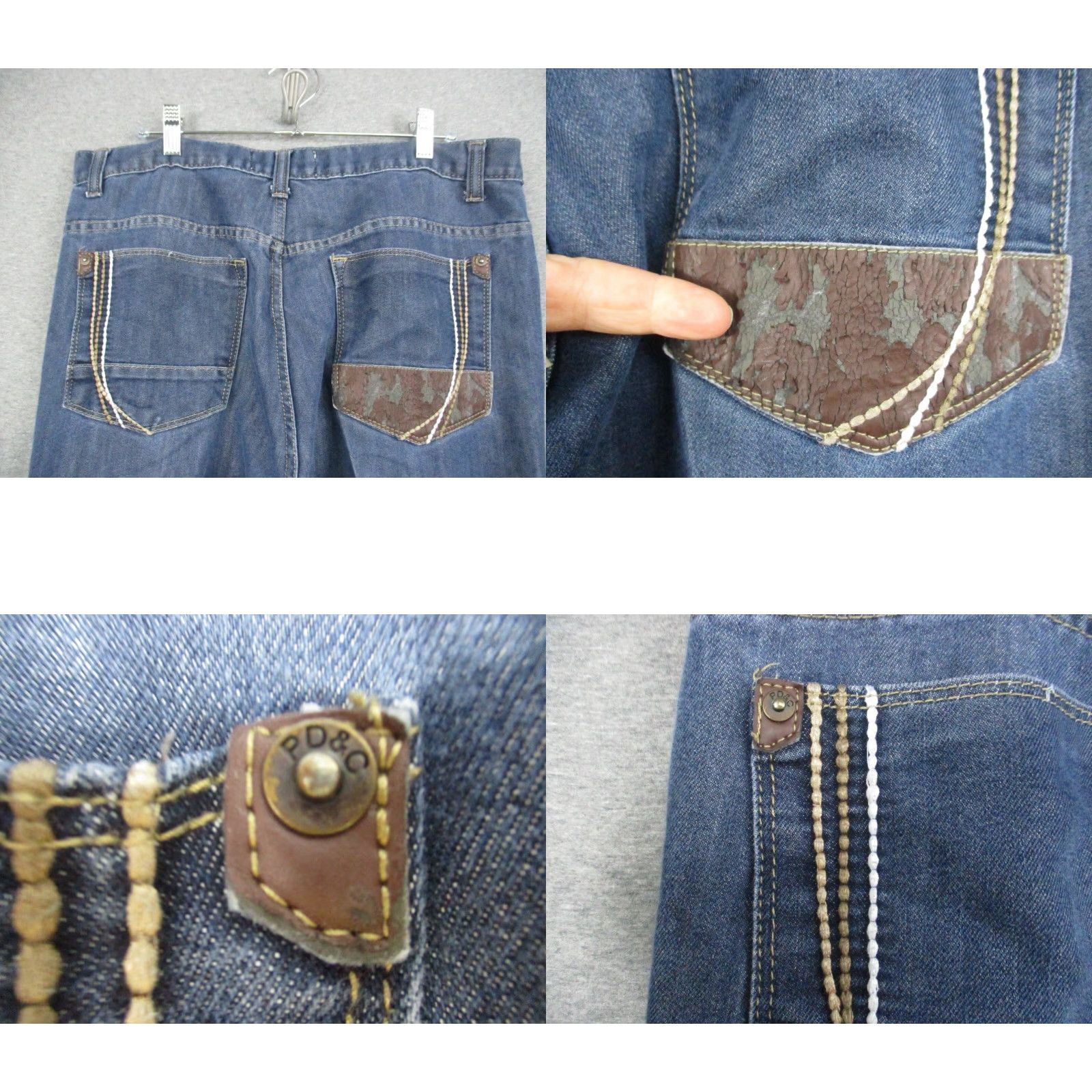 Denime VINTAGE Paper Denim & Cloth Jeans 36x32 Men's Blue Straight Comfort Fit Size US 36 / EU 52 - 8 Thumbnail