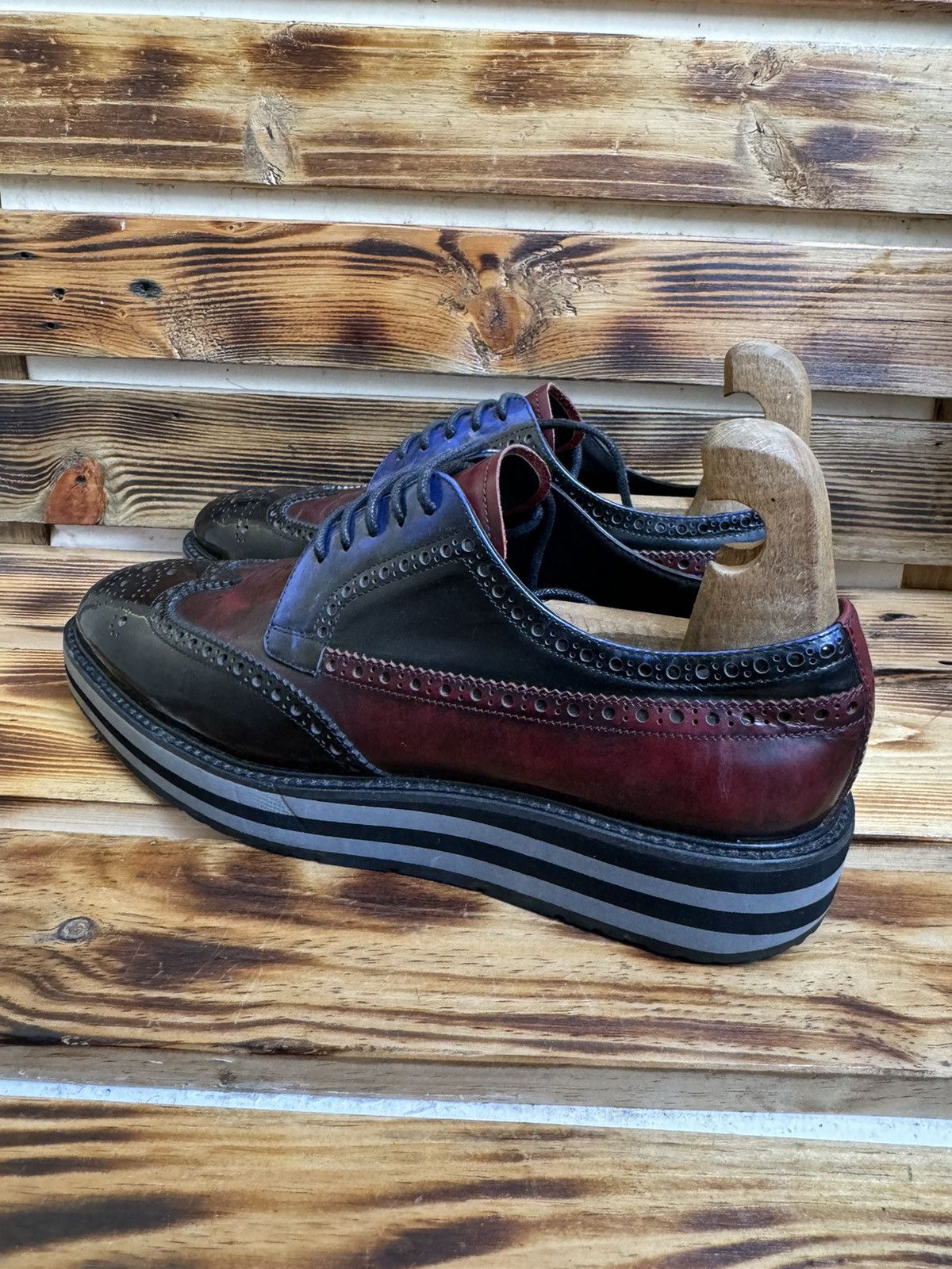Prada Brogue platform leather derby Size US 8 / EU 41 - 10 Thumbnail
