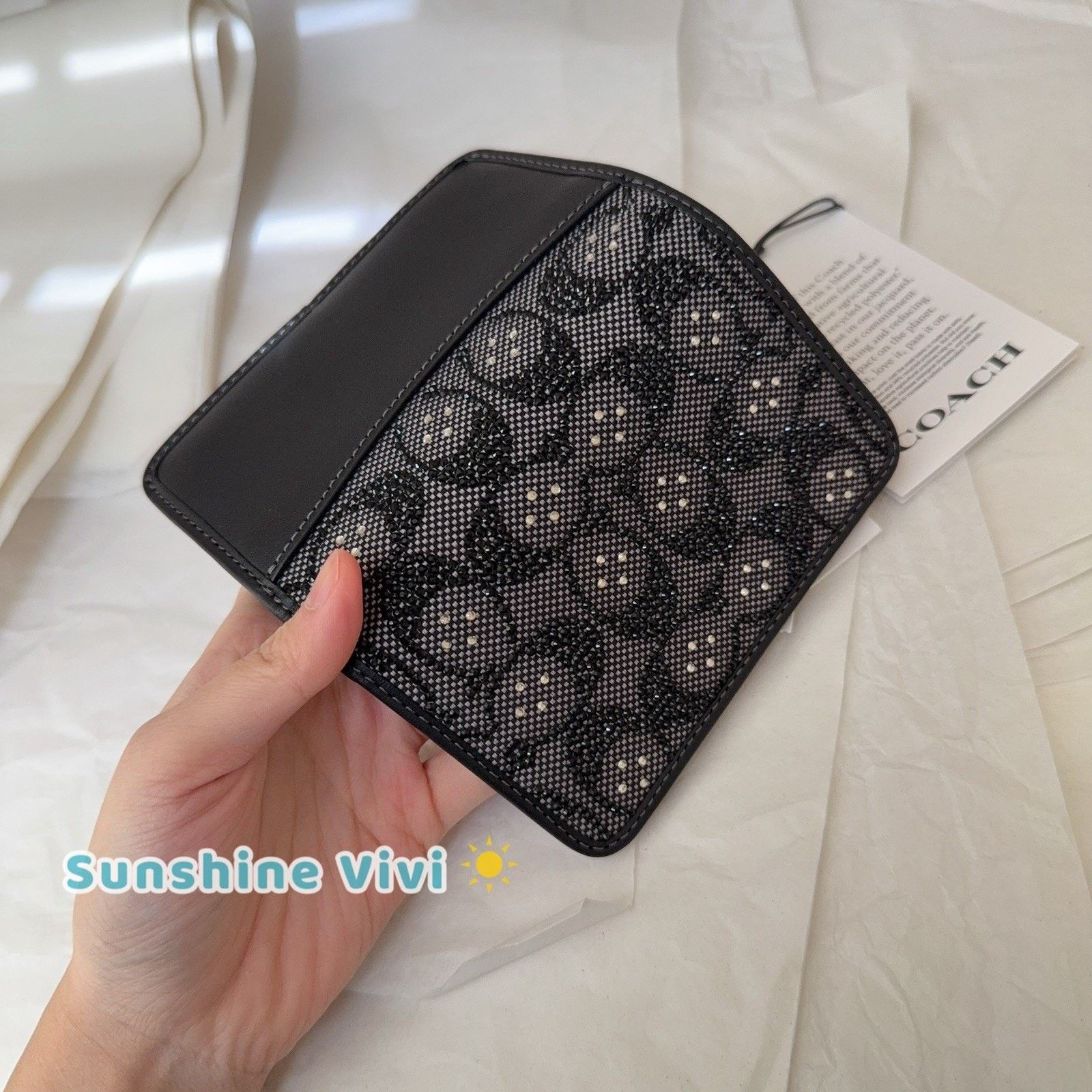 Coach NWT Coach Essential Slim Card Case Crystal CCD16 Black Size ONE SIZE - 8 Thumbnail