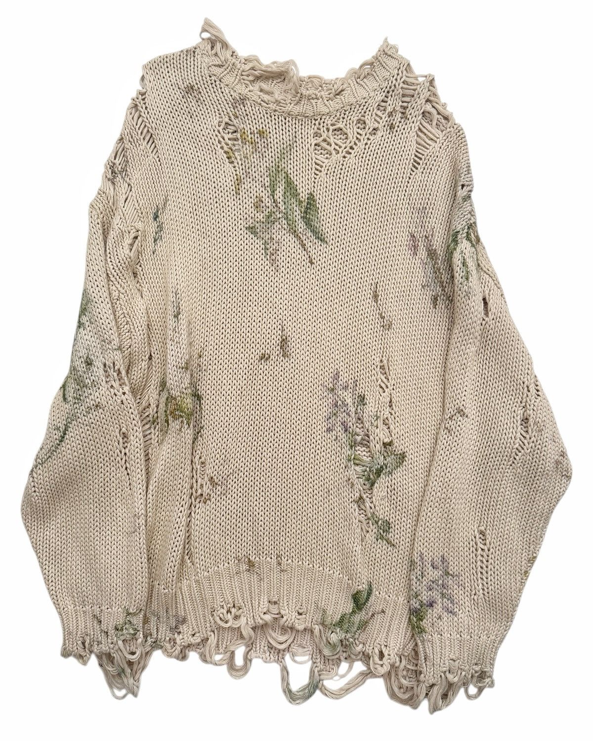 2023 RARE Floral Distressed Oversized Sweater