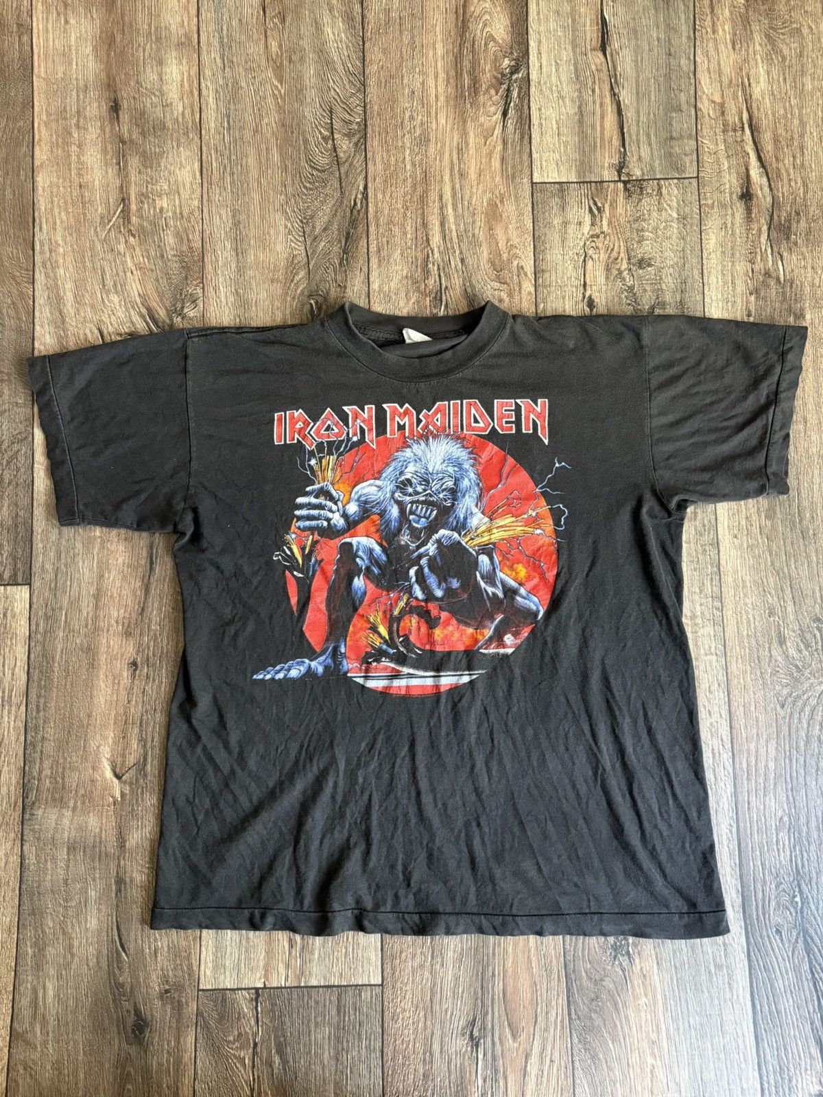 Band Tees × Iron Maiden Iron Maiden Vintage 1993 Real Danger Live Tour Tee Shirt Size US L / EU 52-54 / 3 - 1 Thumbnail