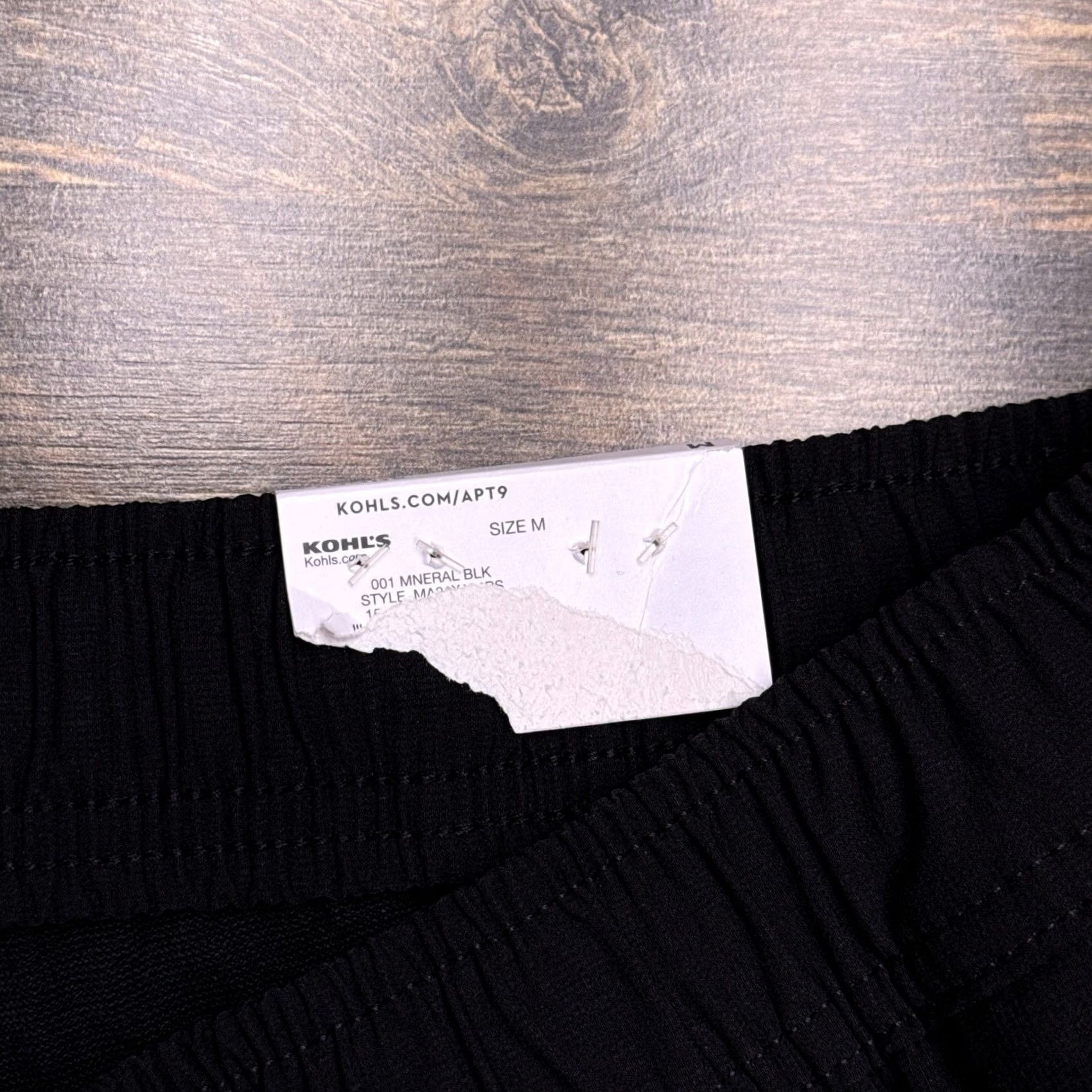 Apt. 9 Apartment 9 Mens Premium Flex Shorts Medium Black Stretch Nylon Spandex Zip Pocket Logo Athletic Casual Summer Spring Fall Size US 31 - 5 Thumbnail