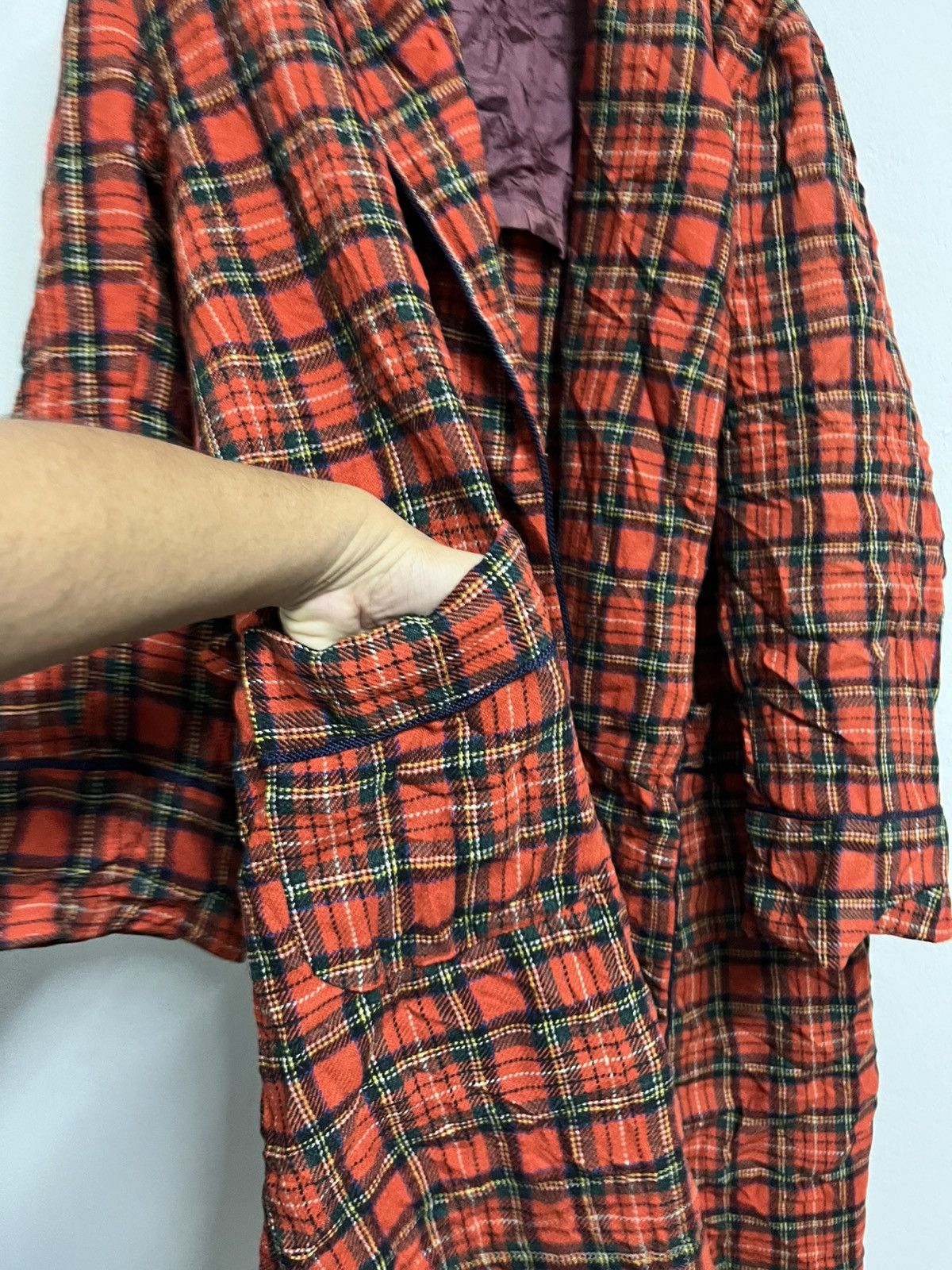 Japanese Brand 💥Unbrand SHADOW PLAID Large Tartan Wool Pyjamas Size US L / EU 52-54 / 3 - 6 Thumbnail