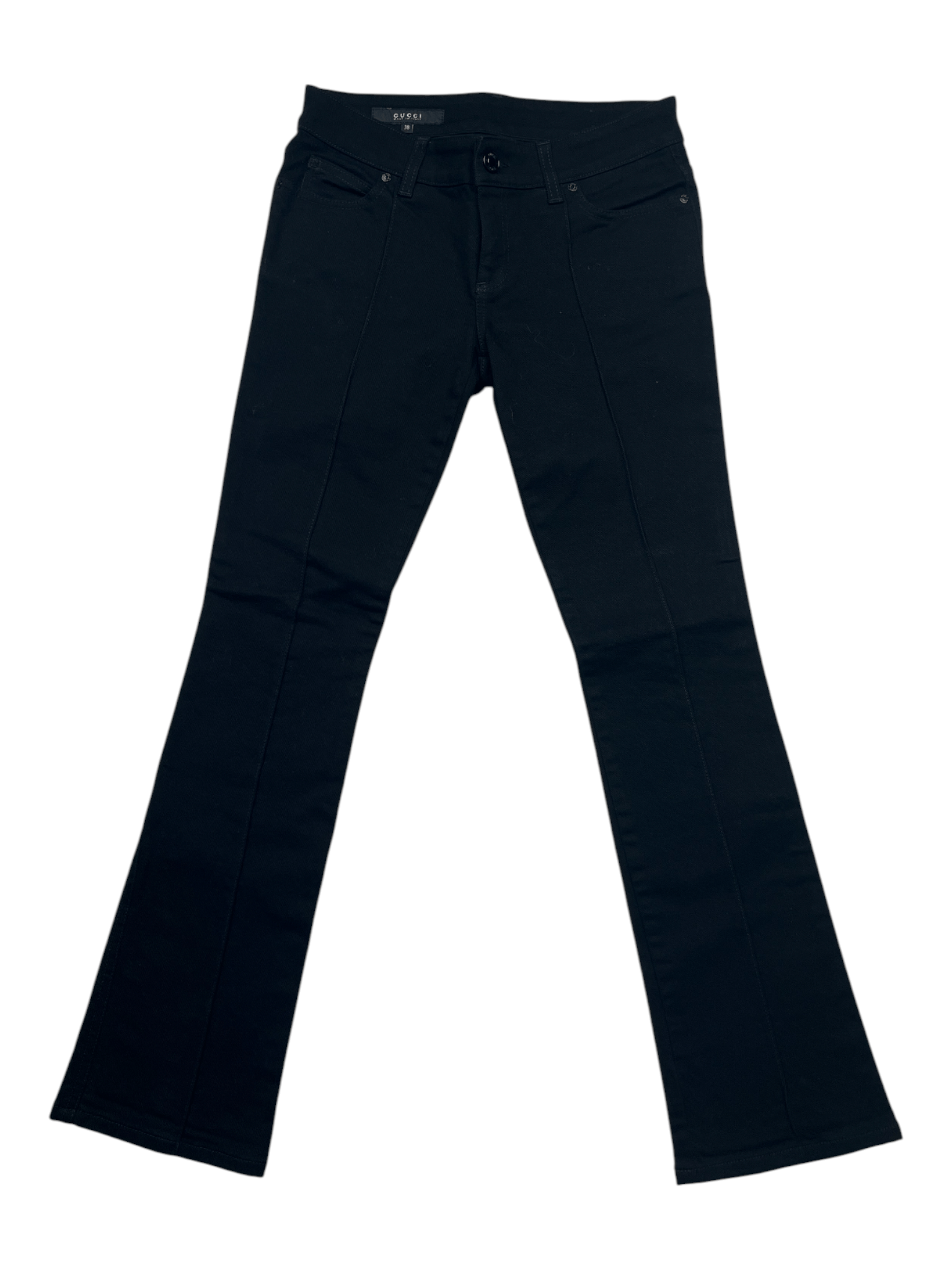 Gucci Gucci Black Jeans With Silver Gucci Embroidery Size 26" / US 2 / IT 38 - 2 Thumbnail