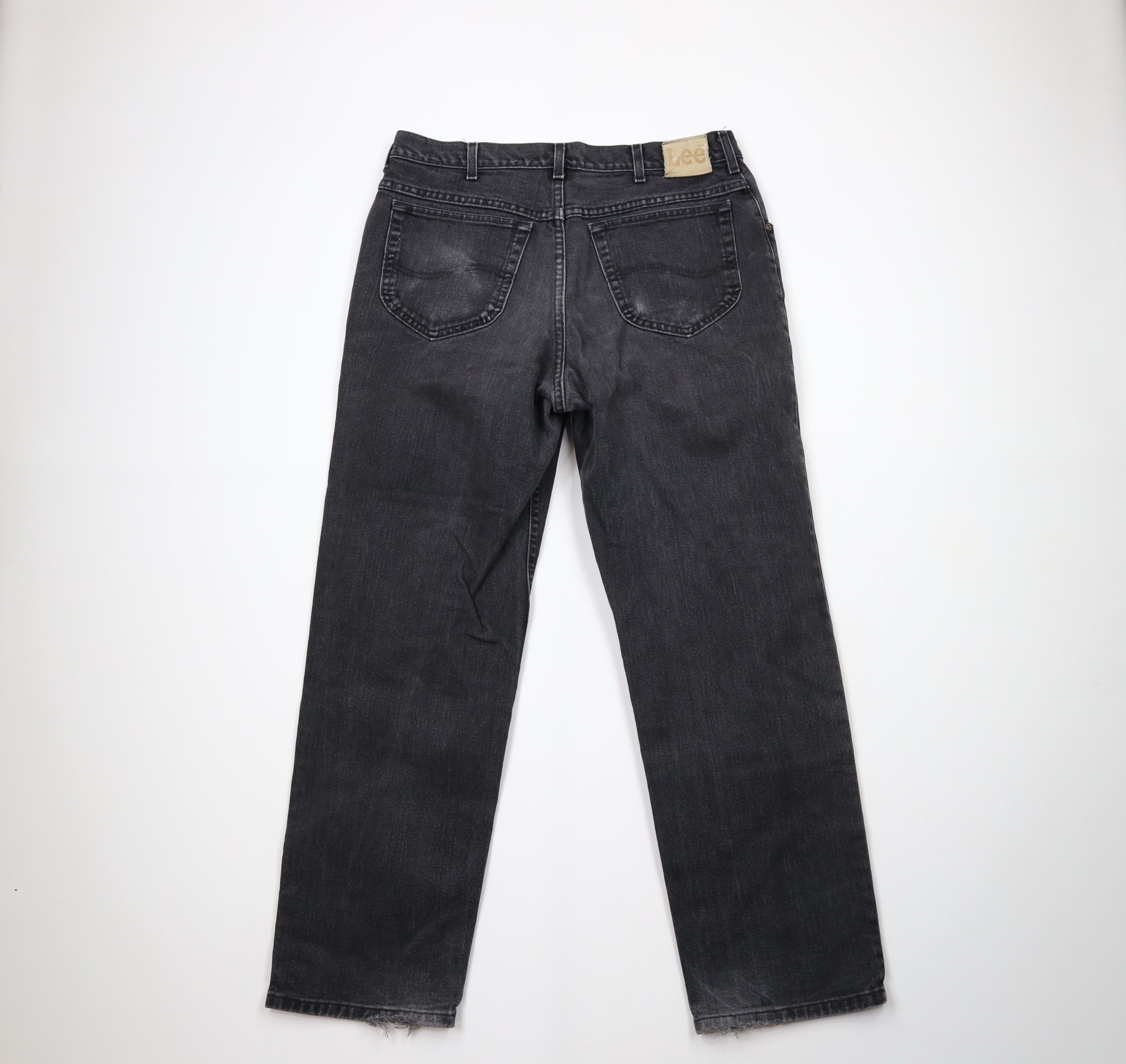Lee × Vintage Vintage 90s Lee Straight Leg Denim Jeans Black Cotton Size US 34 / EU 50 - 10 Thumbnail
