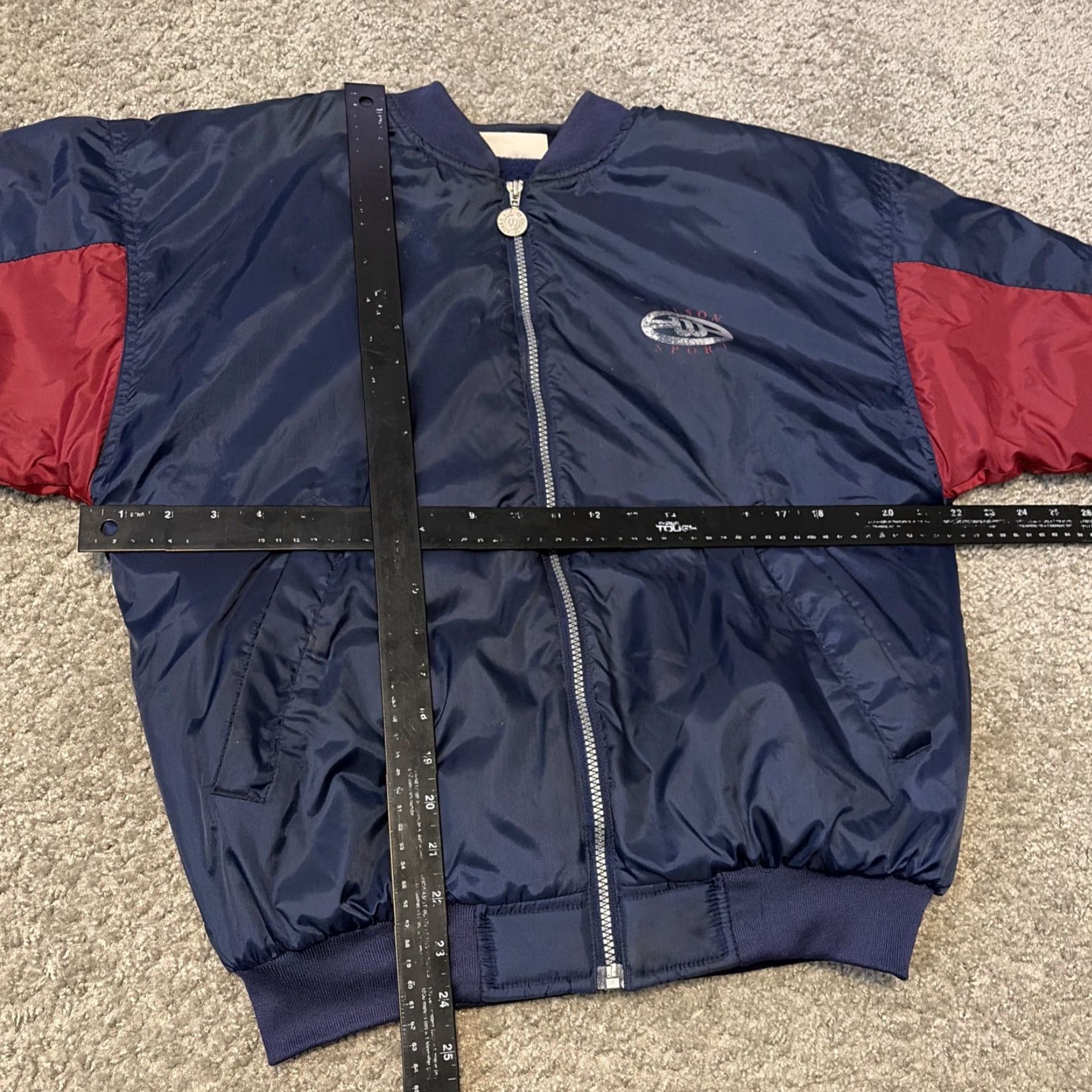 Wilson VINTAGE Wilson Advantage Jacket Bomber Men Small Red Fleece Lined 80s Tennis Nylon Navy Blue Size US S / EU 44-46 / 1 - 8 Thumbnail