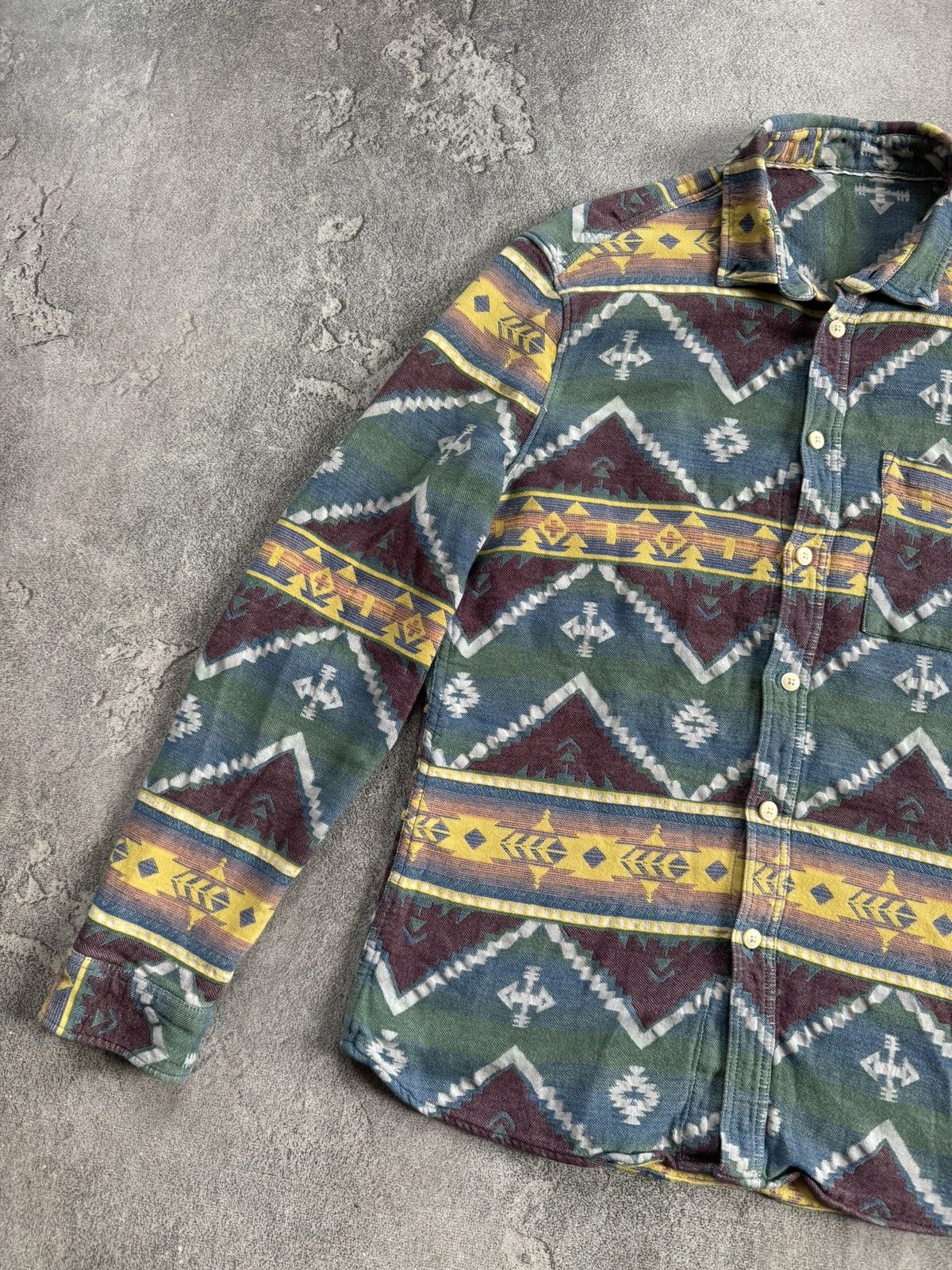 Review Retro L/Size aztec inca shirts button up long sleeve 90s Size US L / EU 52-54 / 3 - 8 Thumbnail