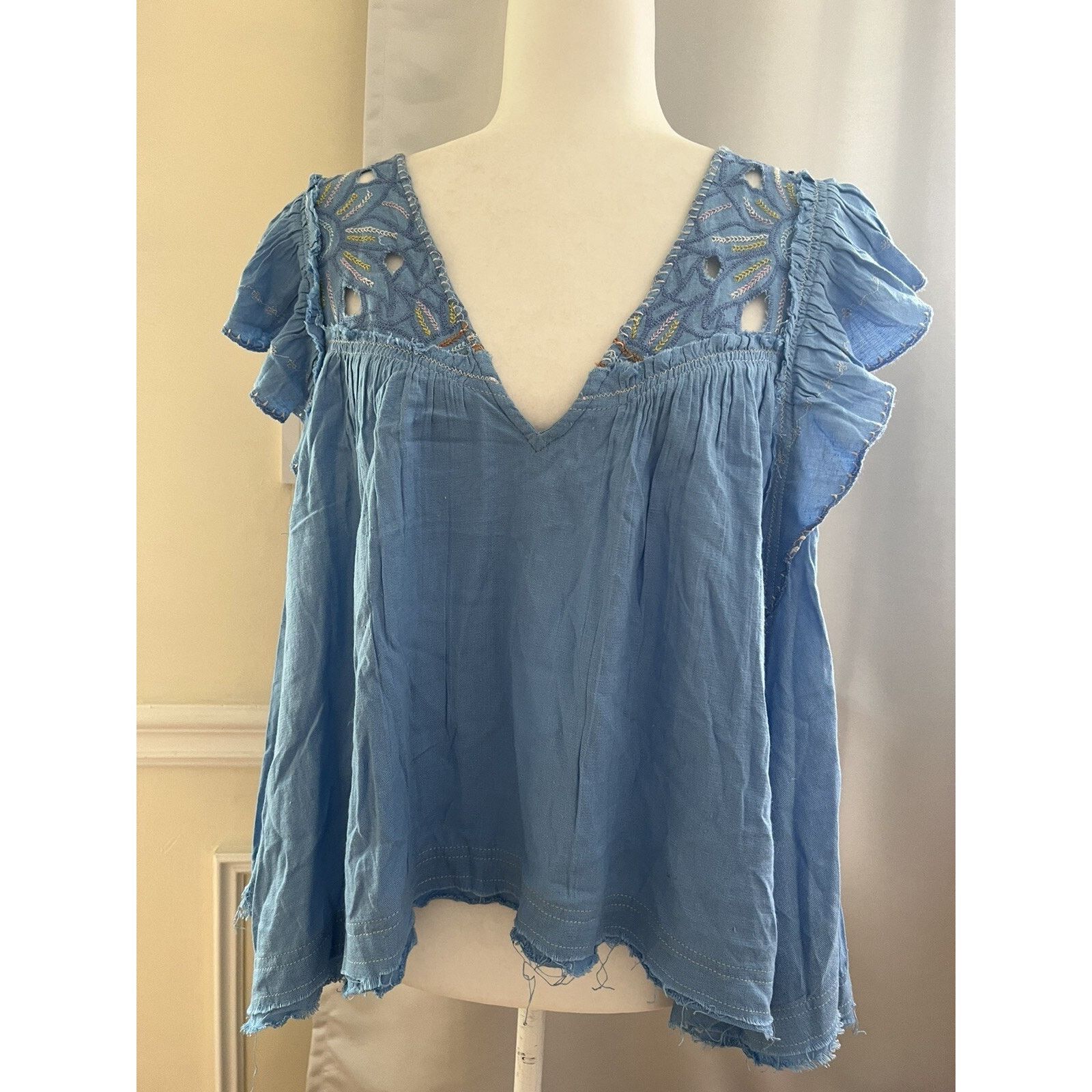 Free People NWT Free people Hailey Embroidered Flutter Ruffles A003038 Size XL / US 12-14 / IT 48-50 - 4 Thumbnail