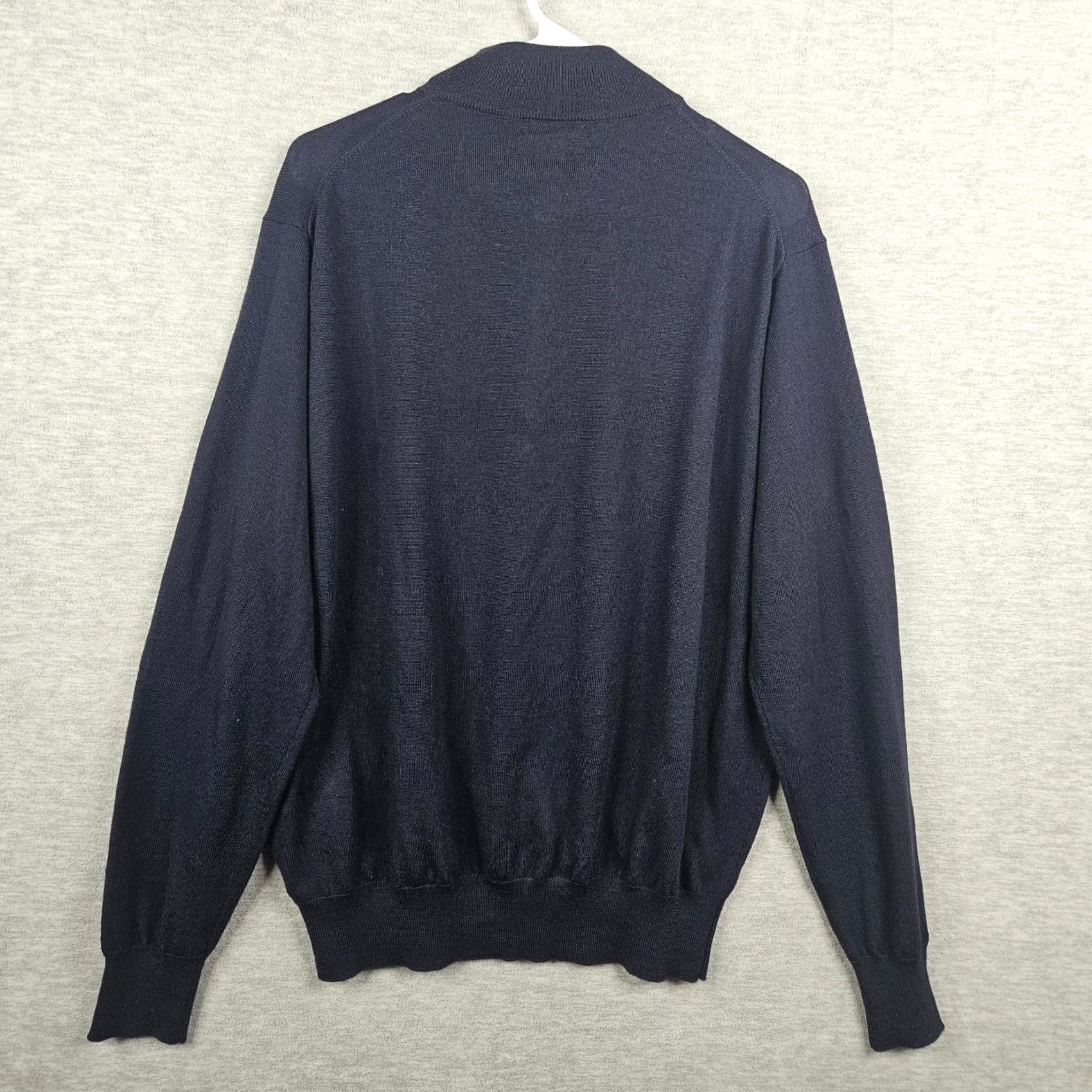 Peter Millar Peter Millar Merino wool Silk Men Navy Blue 1/4 Zipper Sweater Size L Size US L / EU 52-54 / 3 - 2 Thumbnail