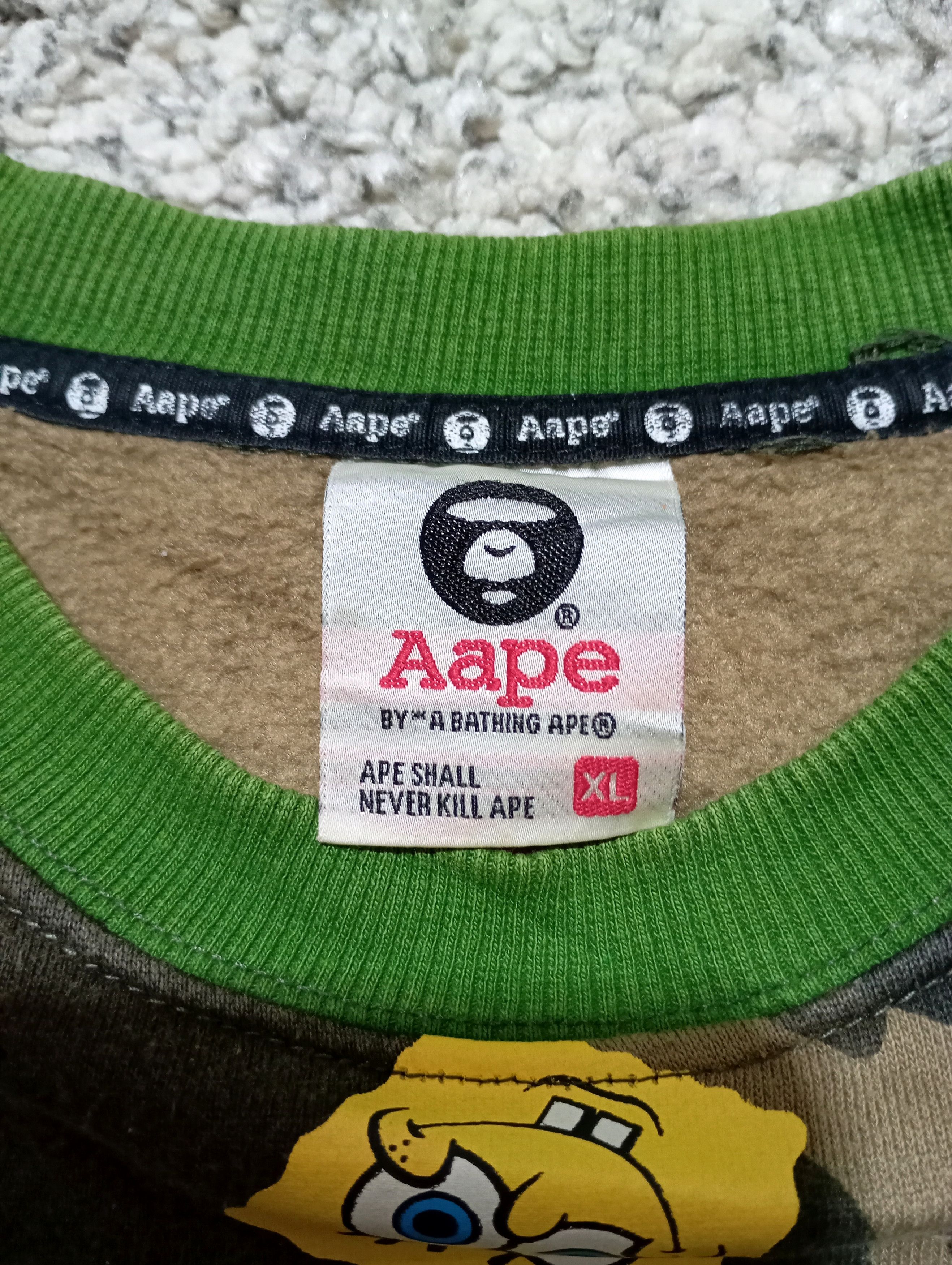 Aape Aape by A Bathing Ape x SpongeBob Crewneck Sweatshirt Size US XL / EU 56 / 4 - 5 Thumbnail
