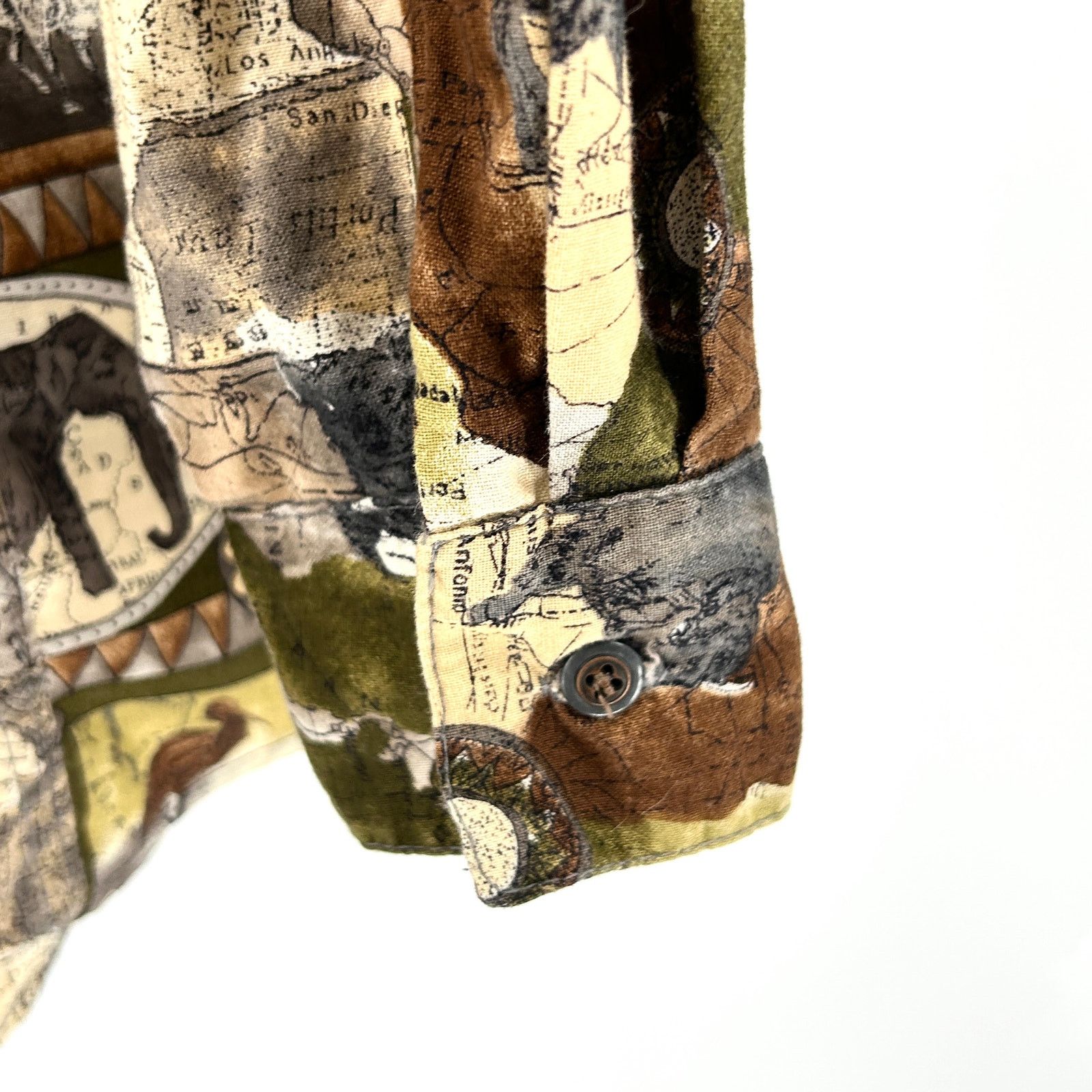 Vintage Vintage 90s Khaki 100% Cotton Safari Animal Button Shirt Size S / US 4 / IT 40 - 6 Thumbnail