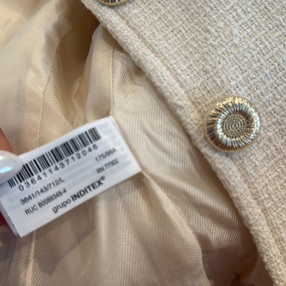 Zara ZARA ROUND NECK TEXTURED BLAZER SIZE L Size L / US 10 / IT 46 - 3 Thumbnail