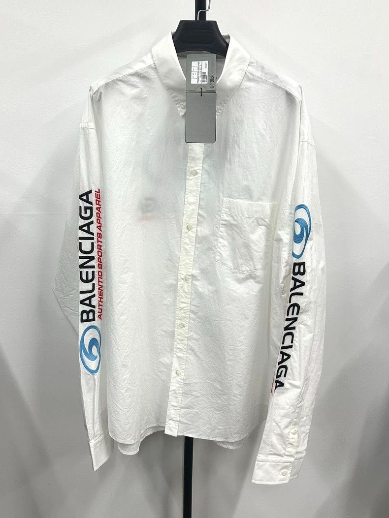 Balenciaga Balenciaga 24ss Surfer Embroidered Logo Shirt 2505-Nextarro Size US XXS / EU 40 - 1 Thumbnail