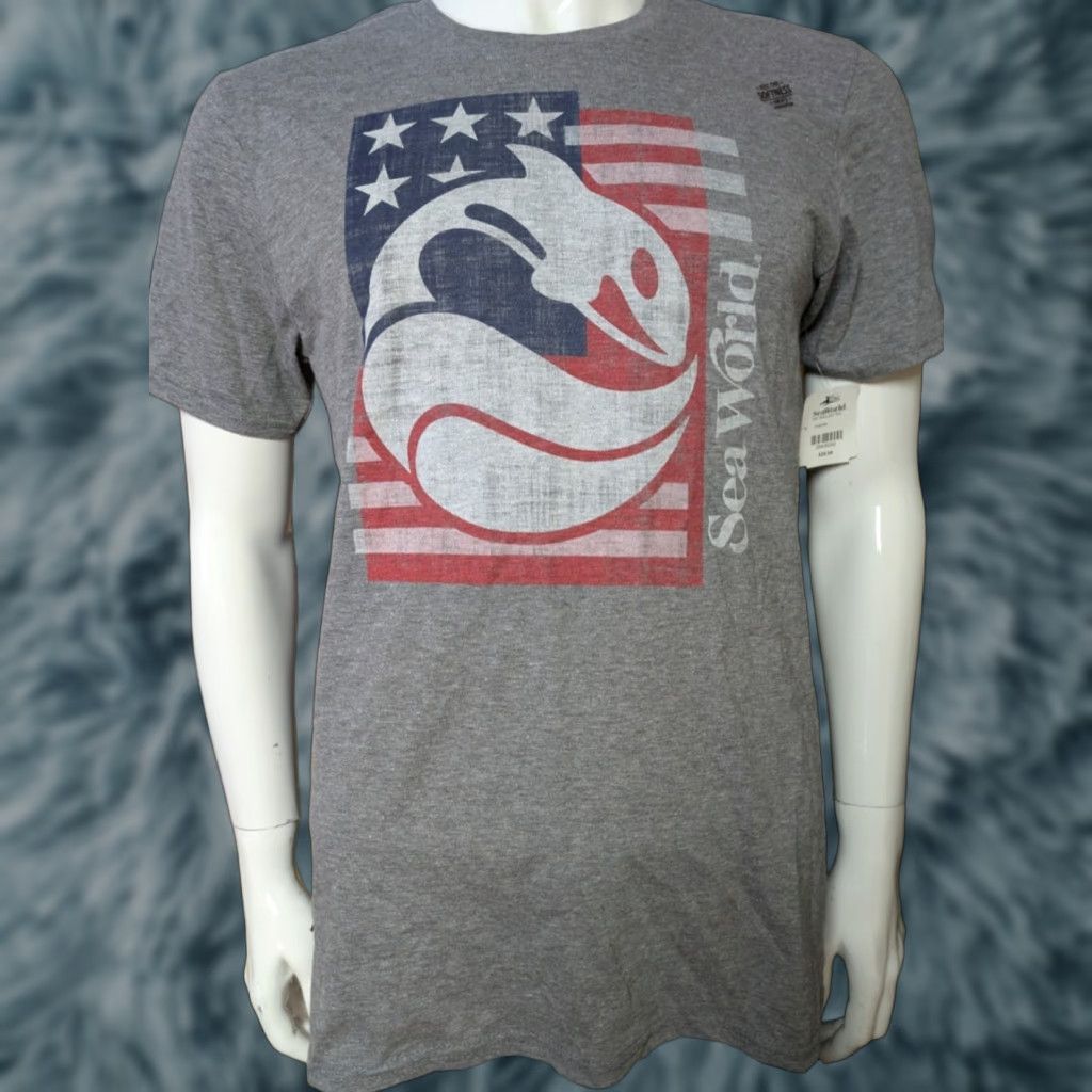 Vintage VINTAGE Sea World T-Shirt Graphic Print Shirt M Gray 90s Nautical Boys? Mens? (Oops) Size US M / EU 48-50 / 2 - 1 Thumbnail