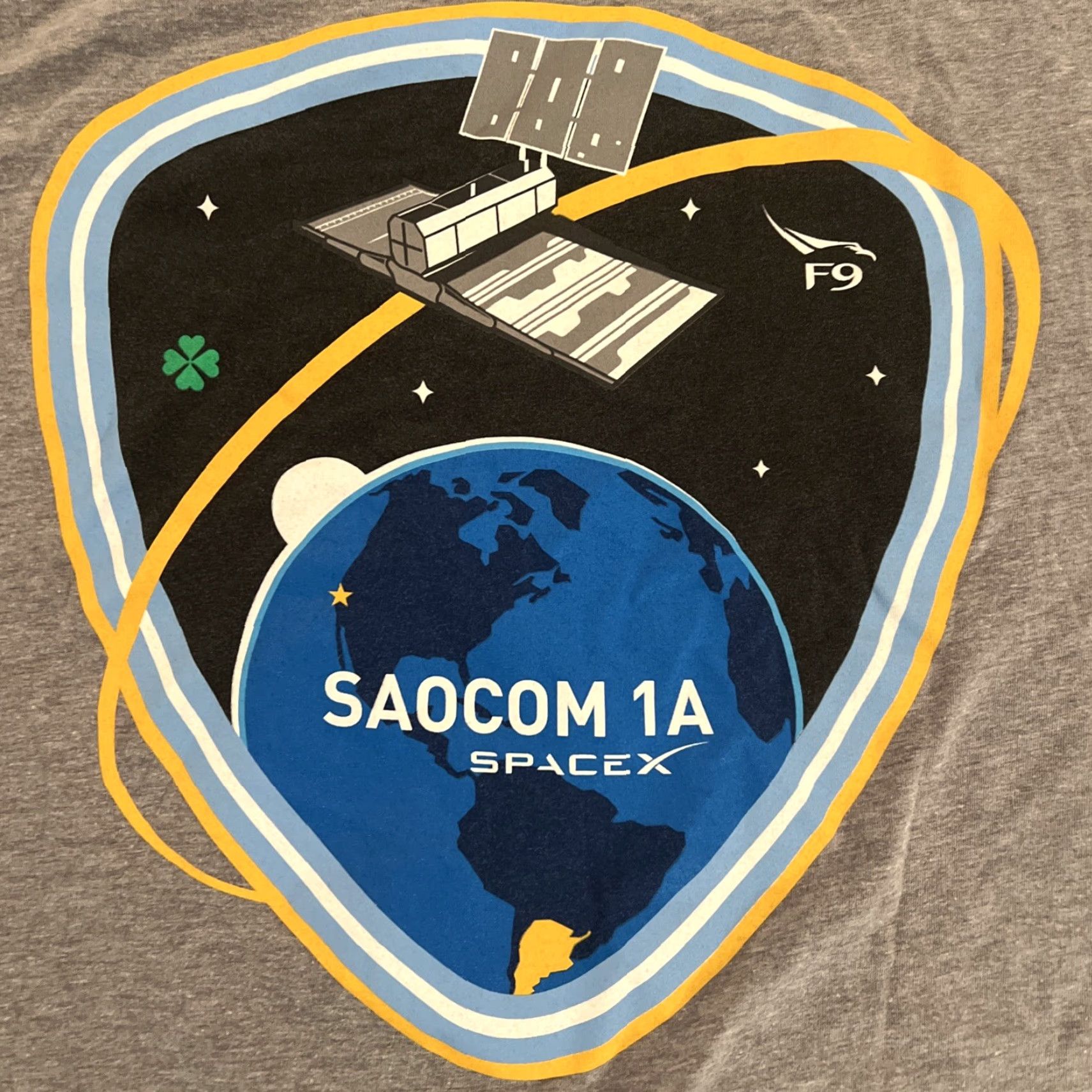 Logo 7 VINTAGE SpaceX SAOCOM 1A Logo Shirt L Gray Mens Short Sleeve Cotton Graphic Tee Size US L / EU 52-54 / 3 - 2 Thumbnail