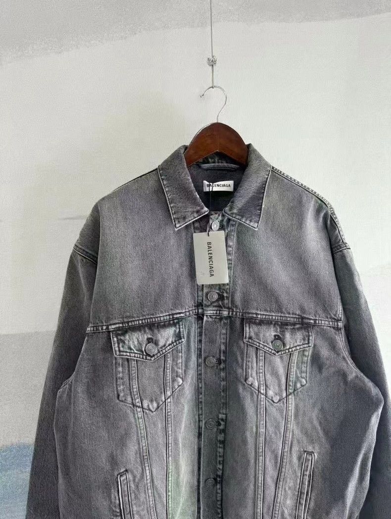 Balenciaga Balenciaga Washed Gray Denim Jacket-2506 Size US M / EU 48-50 / 2 - 3 Thumbnail