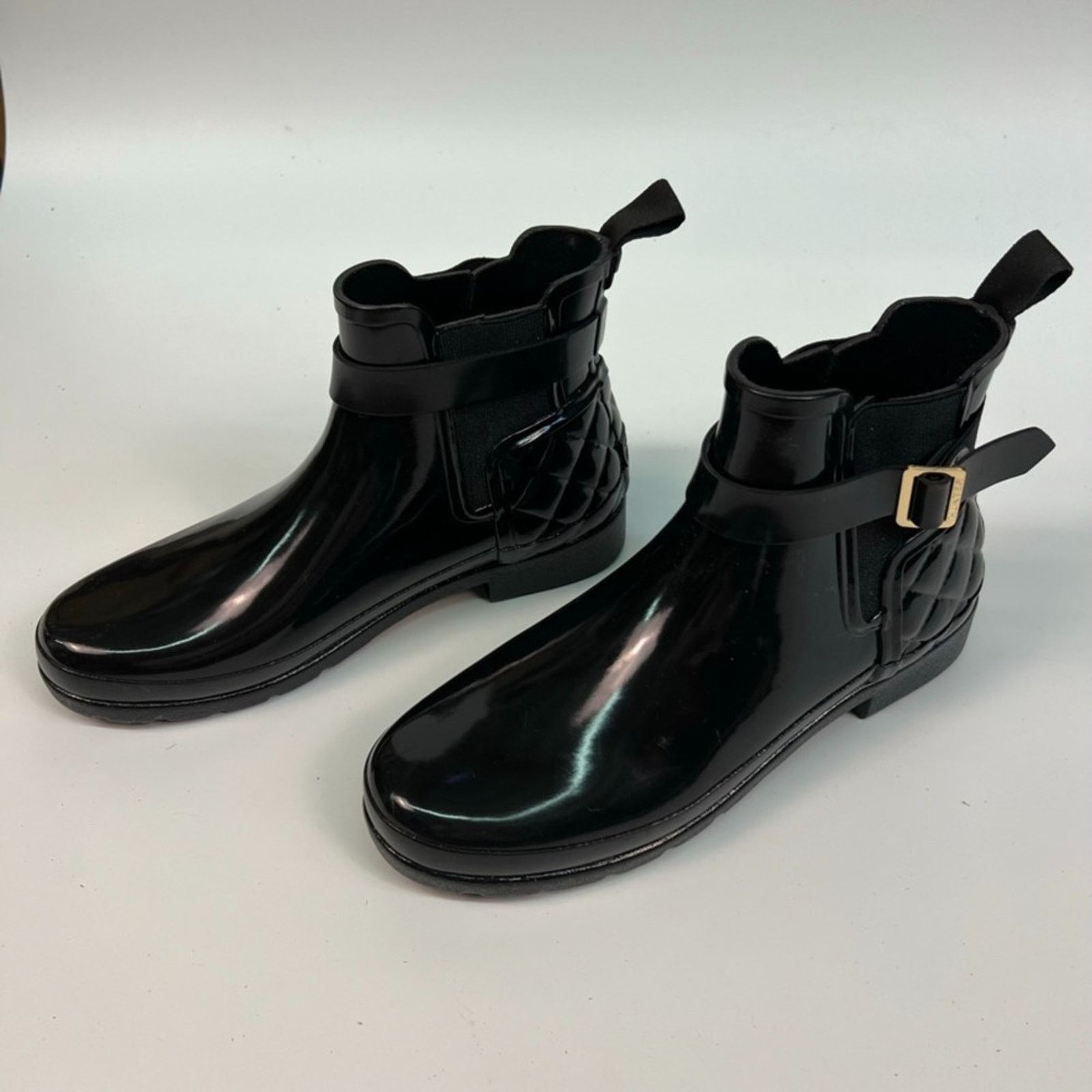 Hunter NEW Hunter Refined Gloss Quilted Chelsea Ankle Rain Boots Size US 9 / IT 39 - 11 Thumbnail