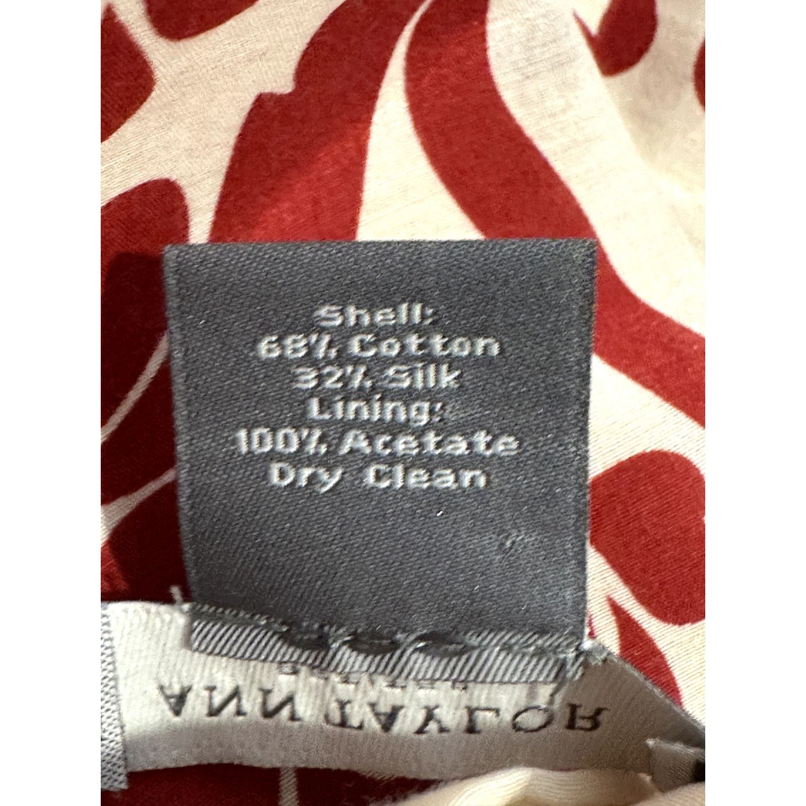 Ann Taylor Ann Taylor Women's Cream Red Floral Silk Blend Skirt 0P Size 25" / US 0 / IT 36 - 8 Thumbnail