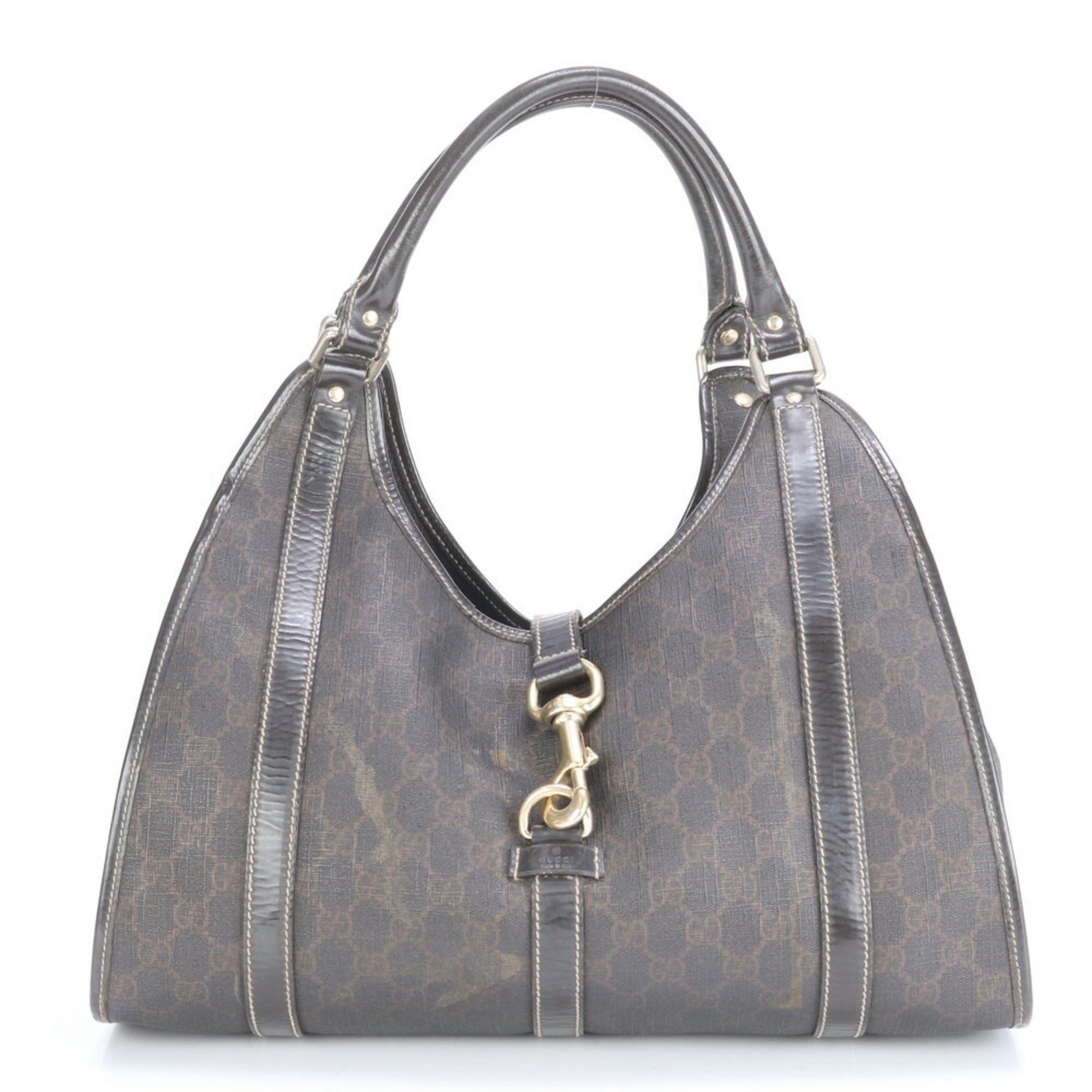 Gucci GG Supreme 203494 Leather Shoulder Bag Tote Handbag Women's in Brown