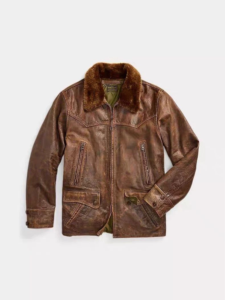 RRL Ralph Lauren RRL Ralph Lauren 24 Sheerling Collar Leather Car