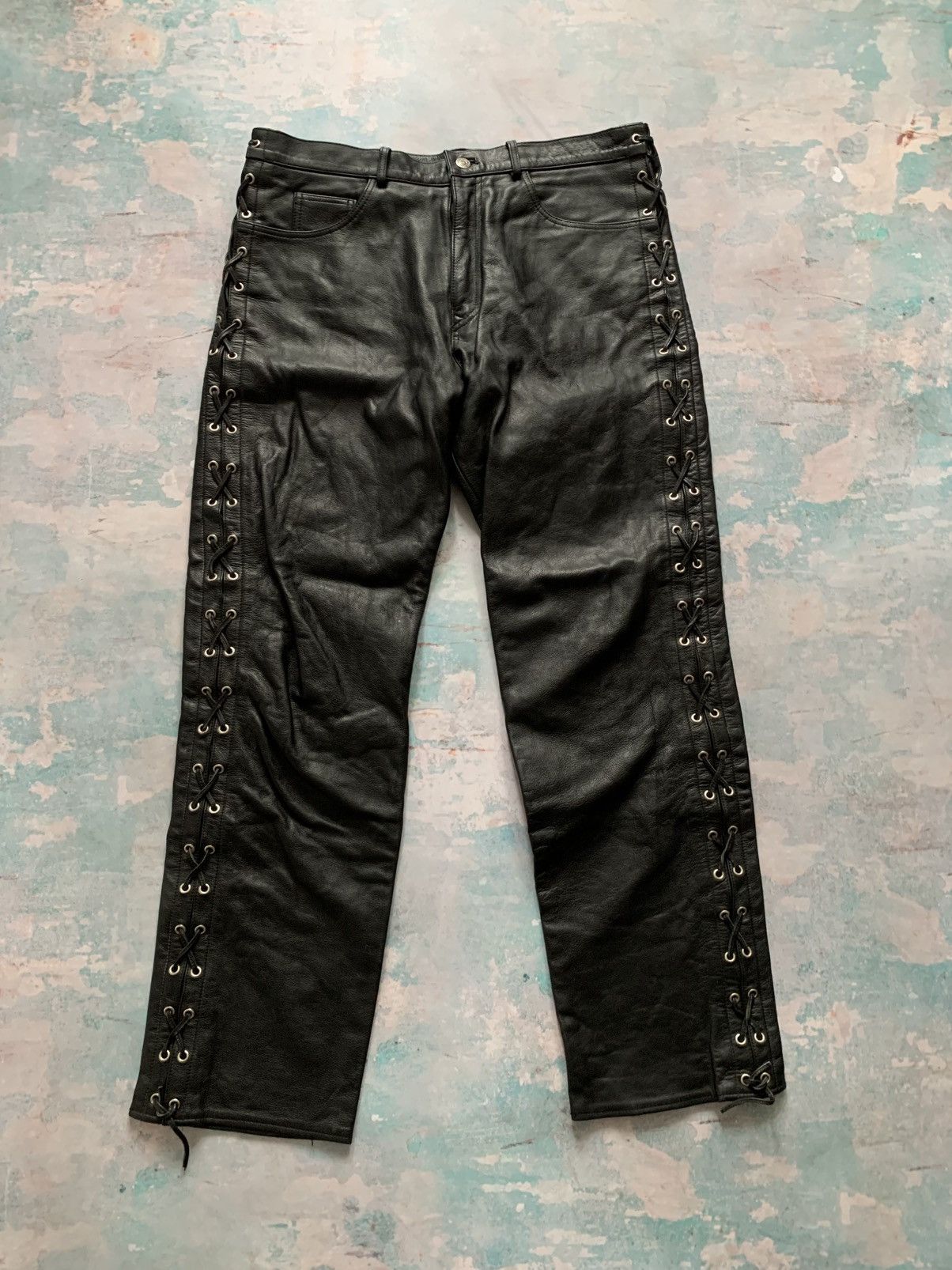 Vintage Bikers Real Leather Pants Moto Style 2000s