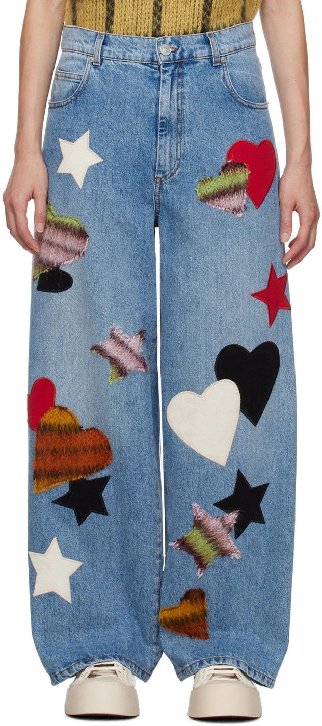 Marni o1w1db10824 Patch Jeans in Blue Size 30" / US 8 / IT 44 - 5 Thumbnail