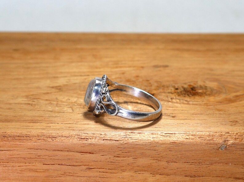Handmade Clear Quartz Ring, 925 Sterling Silver Handmade Boho Jewelry Size ONE SIZE - 4 Thumbnail