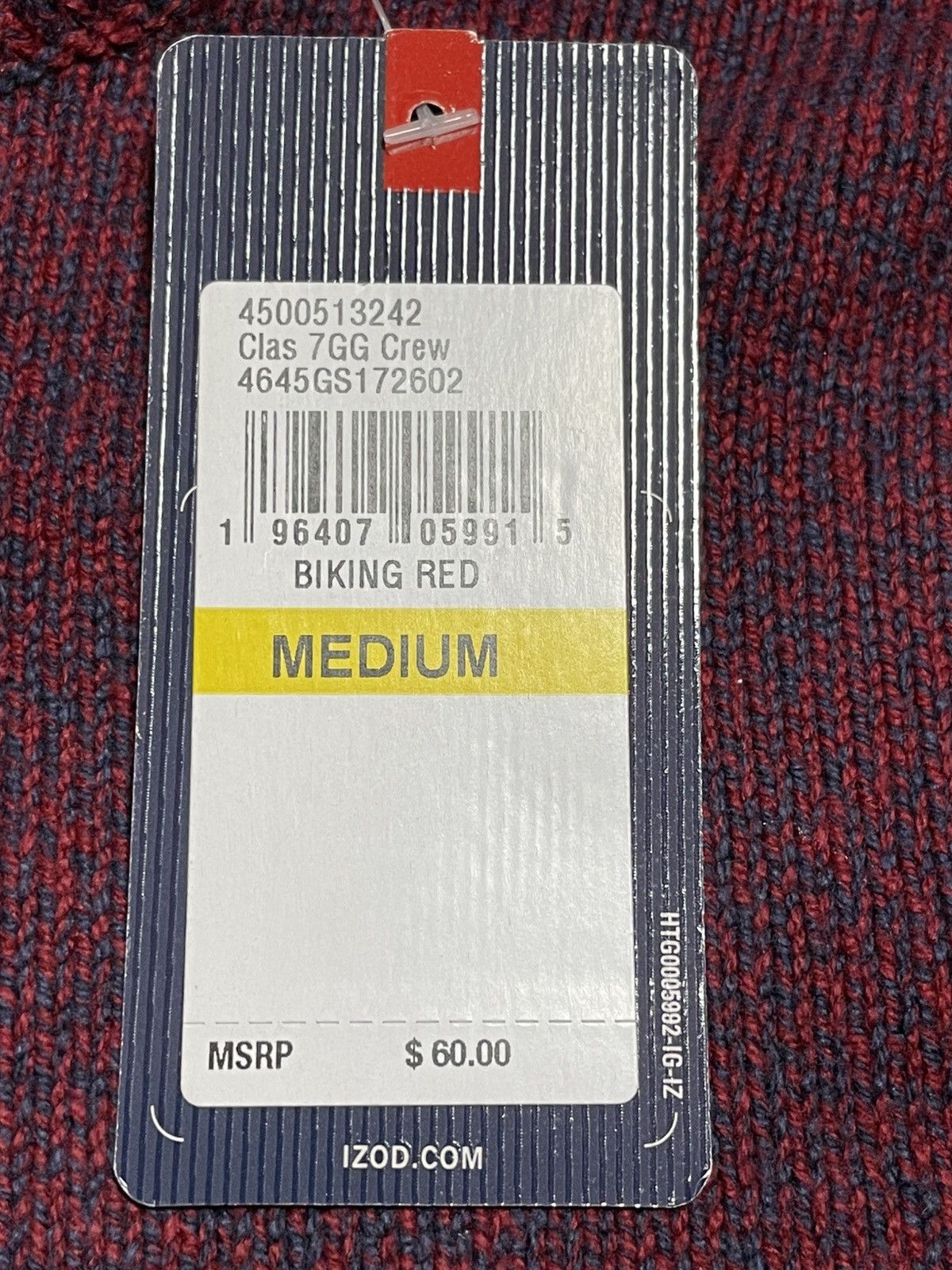 Izod Izod Men's Long Sleeve Crew Neck Solid Sweater, Red, Medium Size US M / EU 48-50 / 2 - 6 Thumbnail