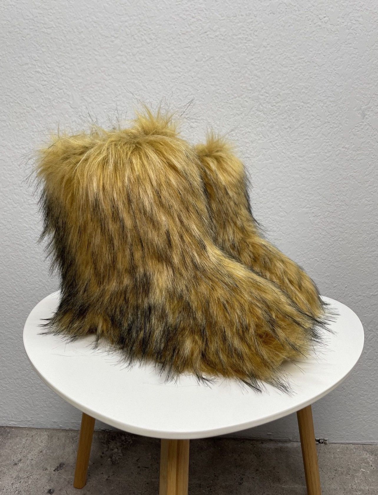 If Six Was Nine Vintage Y2K Balenciaga Style Fur Faux Leather Biker Boots Size US 9 / EU 42 - 2 Thumbnail