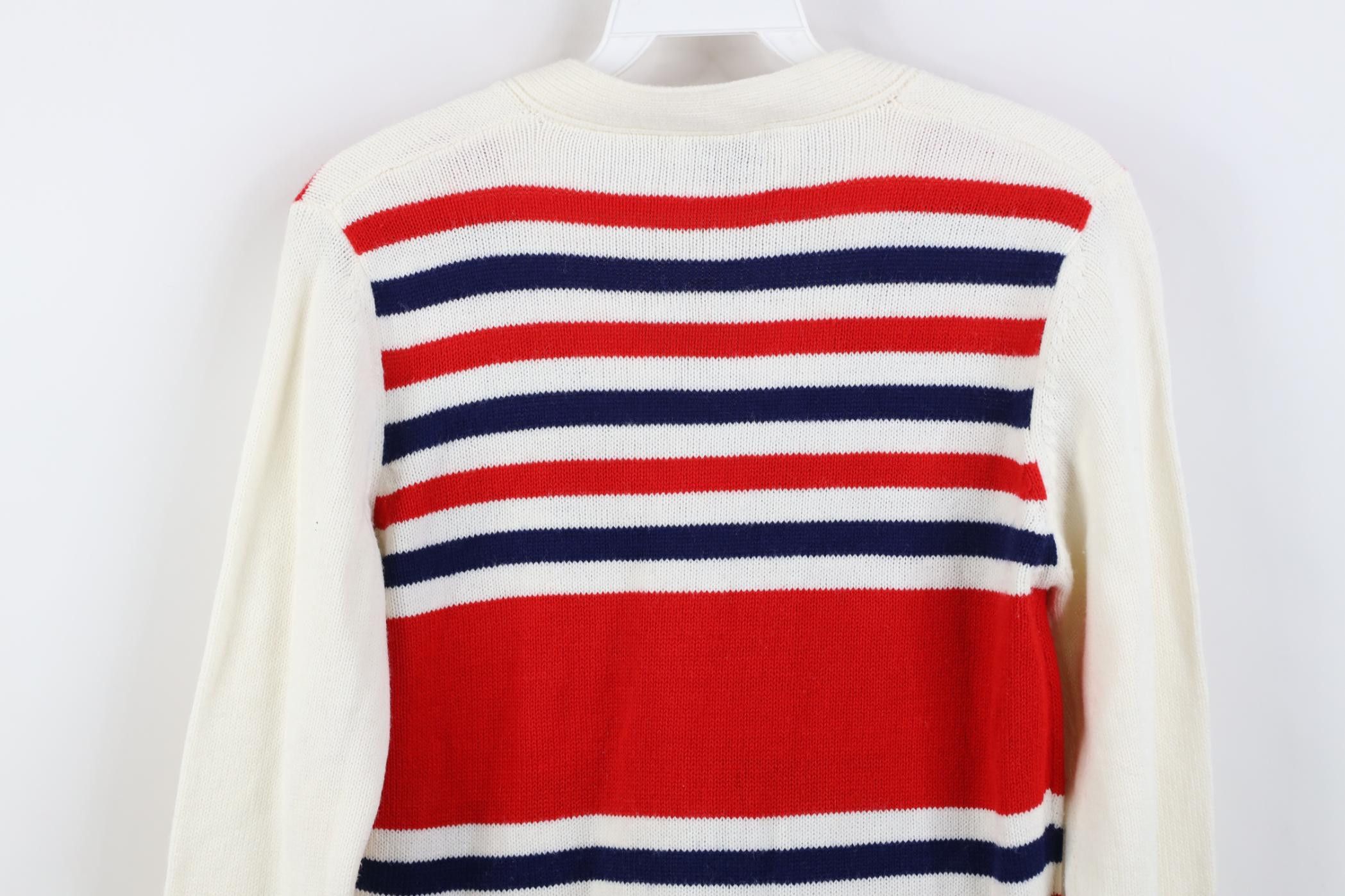 Vintage Vintage 70s Streetwear Striped Knit Cardigan Sweater Size M / US 6-8 / IT 42-44 - 9 Thumbnail