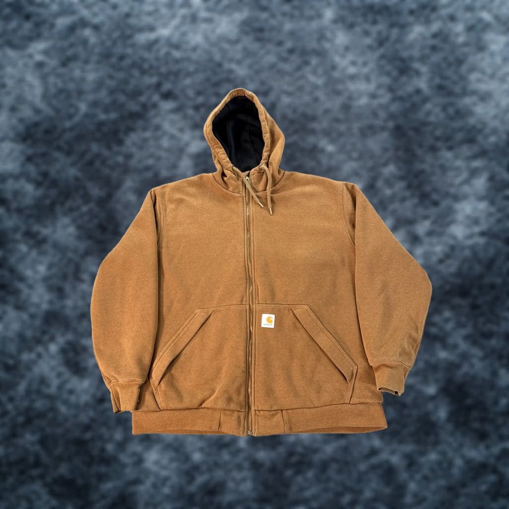 Carhartt Carhartt Hoodie Mens L Orange Full Zip Thermal Heavyweight Hooded Pockets Zipper 90s Grunge Outdoor Logo Long Sleeve Fall Winter Spring 104078-B00 Size US L / EU 52-54 / 3 - 1 Thumbnail