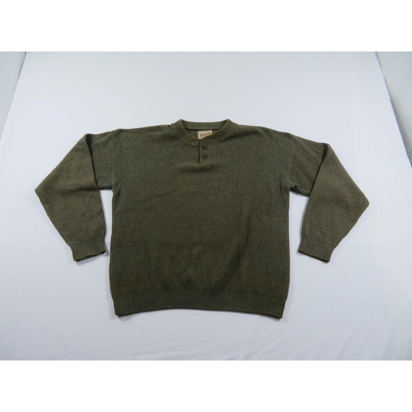 Woolrich Woolen Mills Woolrich Green Earthtone Color Tweed Henley Sweater L 1990s Size US L / EU 52-54 / 3 - 1 Thumbnail