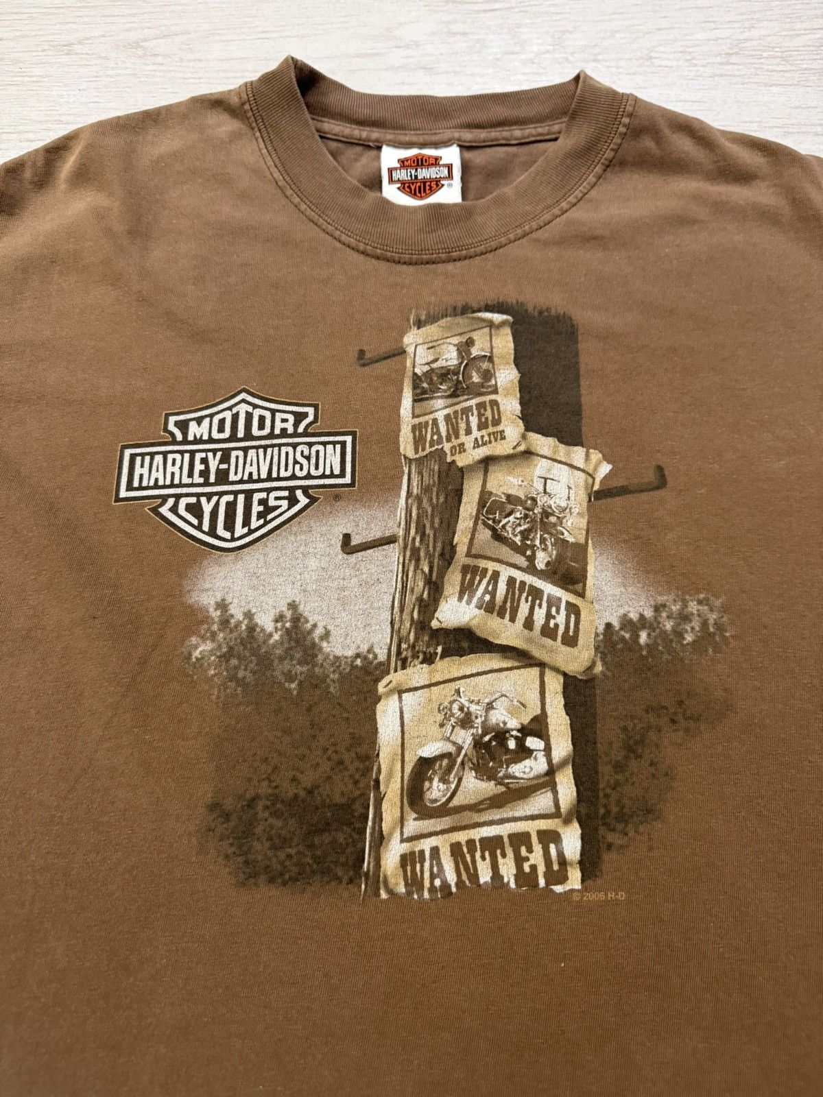 Harley Davidson 2006 Harley Davidson Wanted Poster Greenville NC Cropped Tee Size US L / EU 52-54 / 3 - 3 Thumbnail