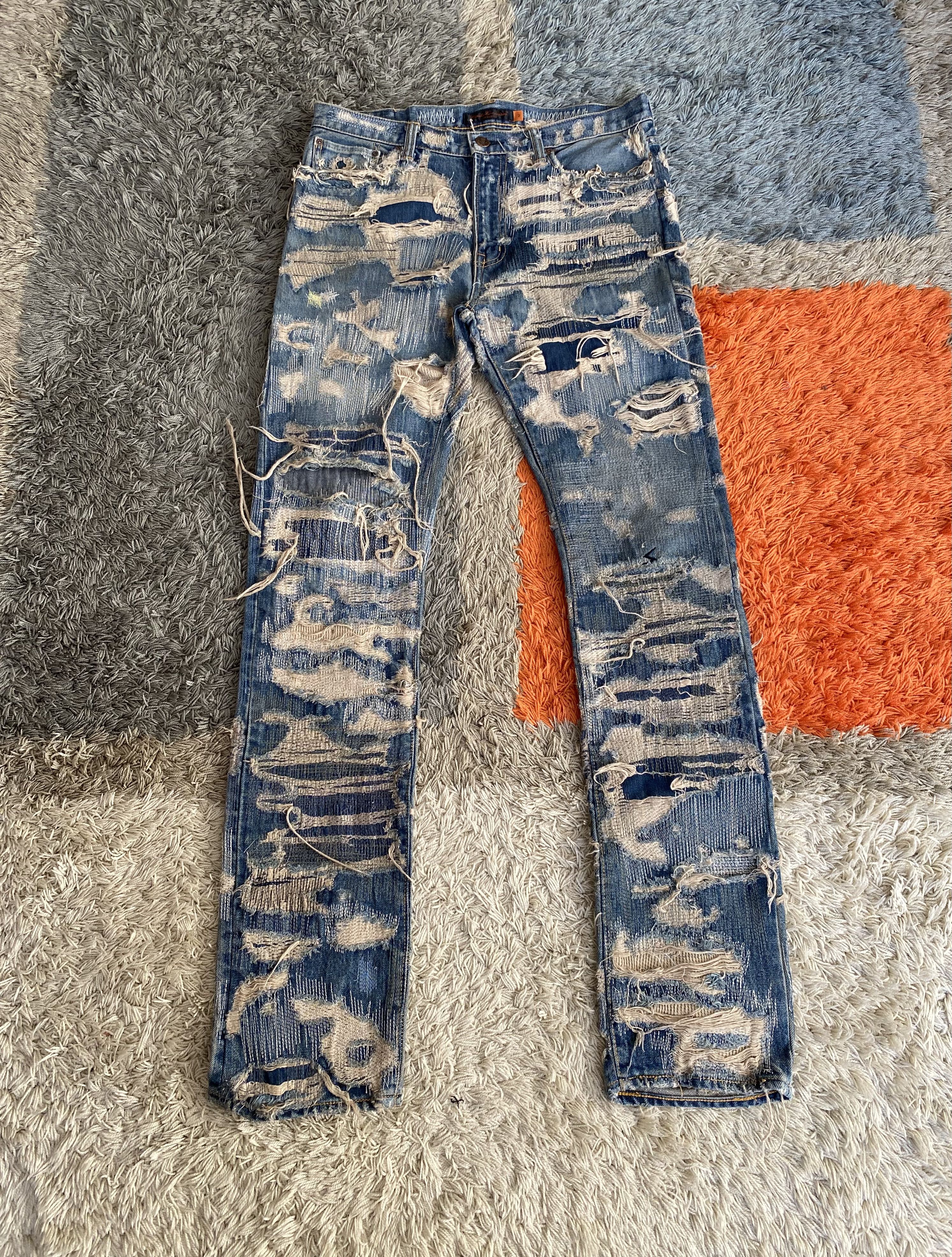 image of Undercover "85” Blue Denim 2005 A/w “Arts & Crafts” Men's (Size 32)
