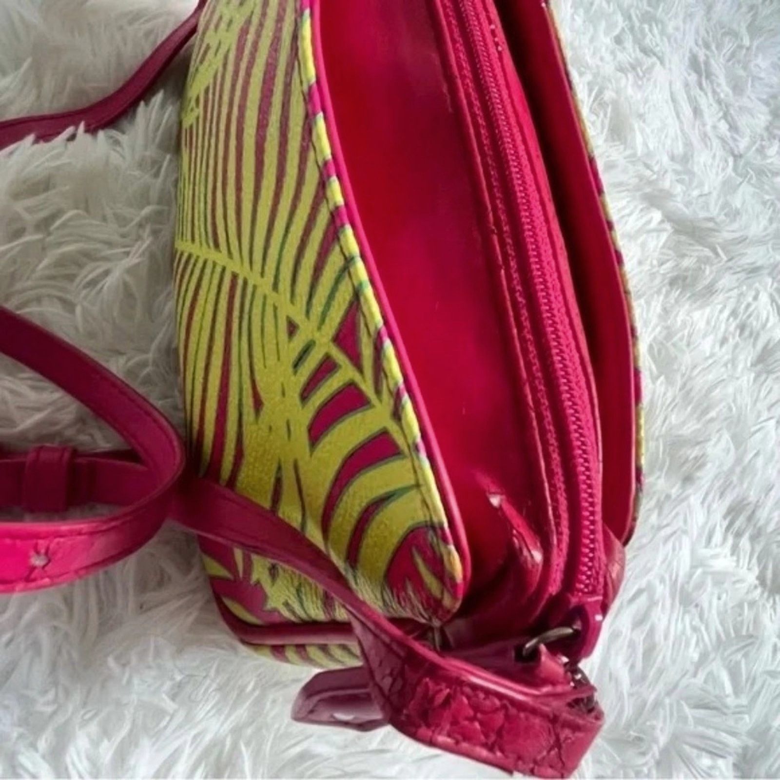 Vera Bradley Vera Bradley "Palm Fronds" Small Crossbody Bag - Bright Pink Size ONE SIZE - 13 Thumbnail